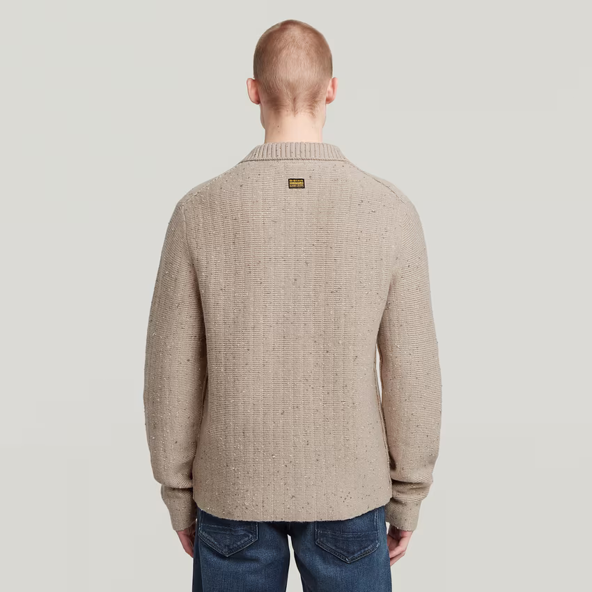 Polo Collar Half Zip Knit