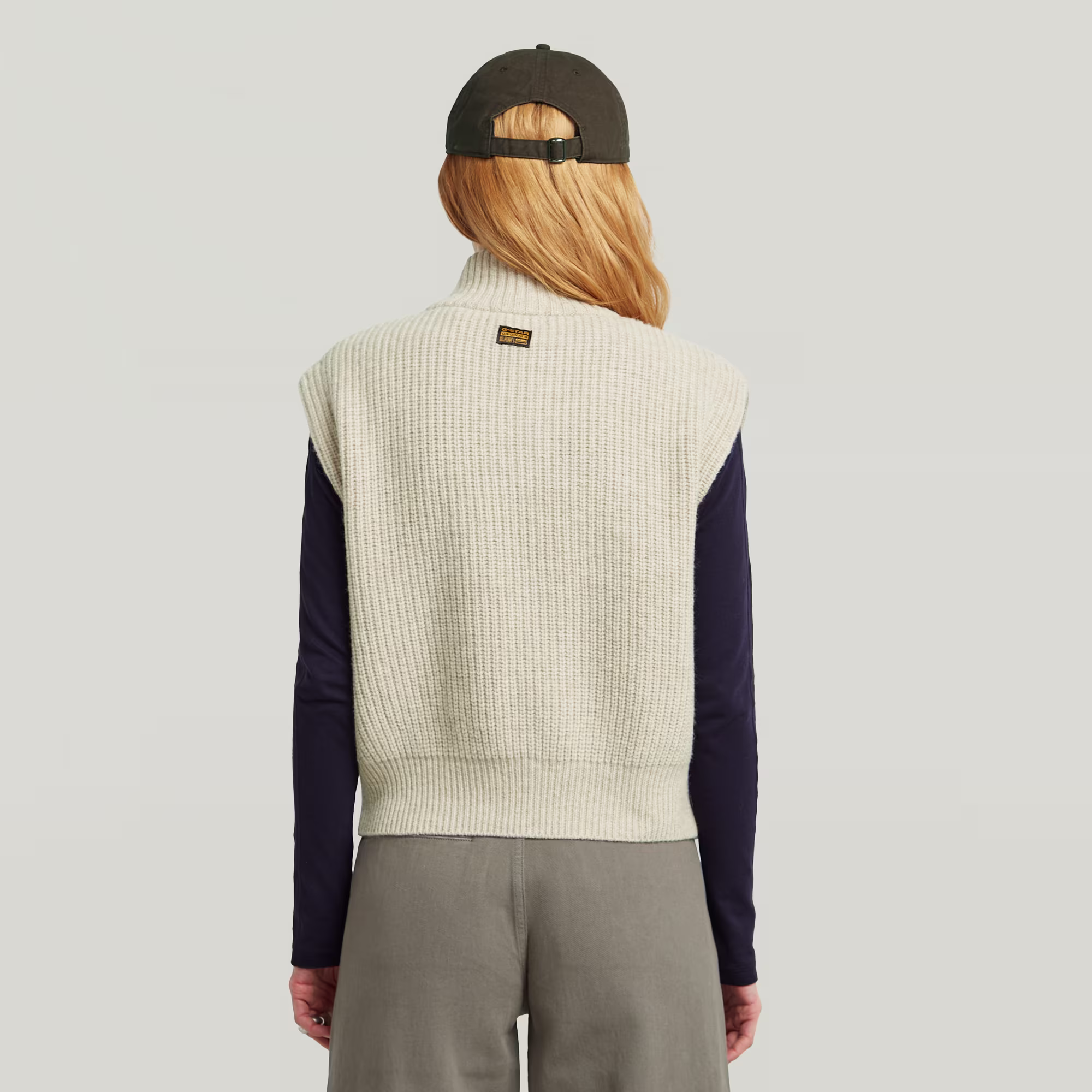 Cable Full Zip Vest Knit