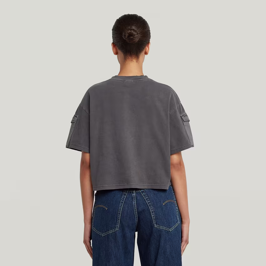 Washed Mix Boxy Cropped T-Shirt