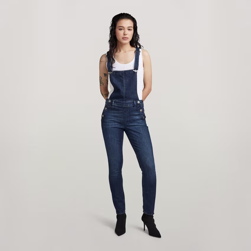 Lynn High Slim Navy Overall