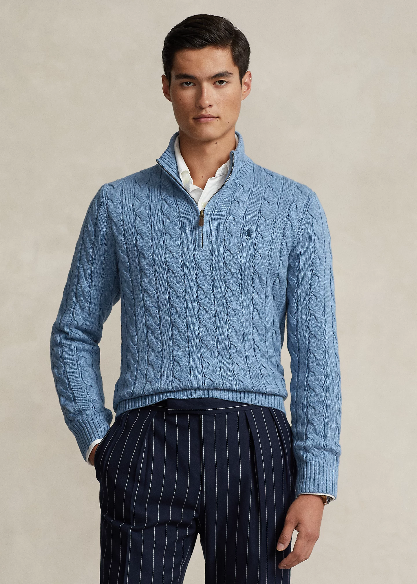 Cable-Knit Cotton Sweater