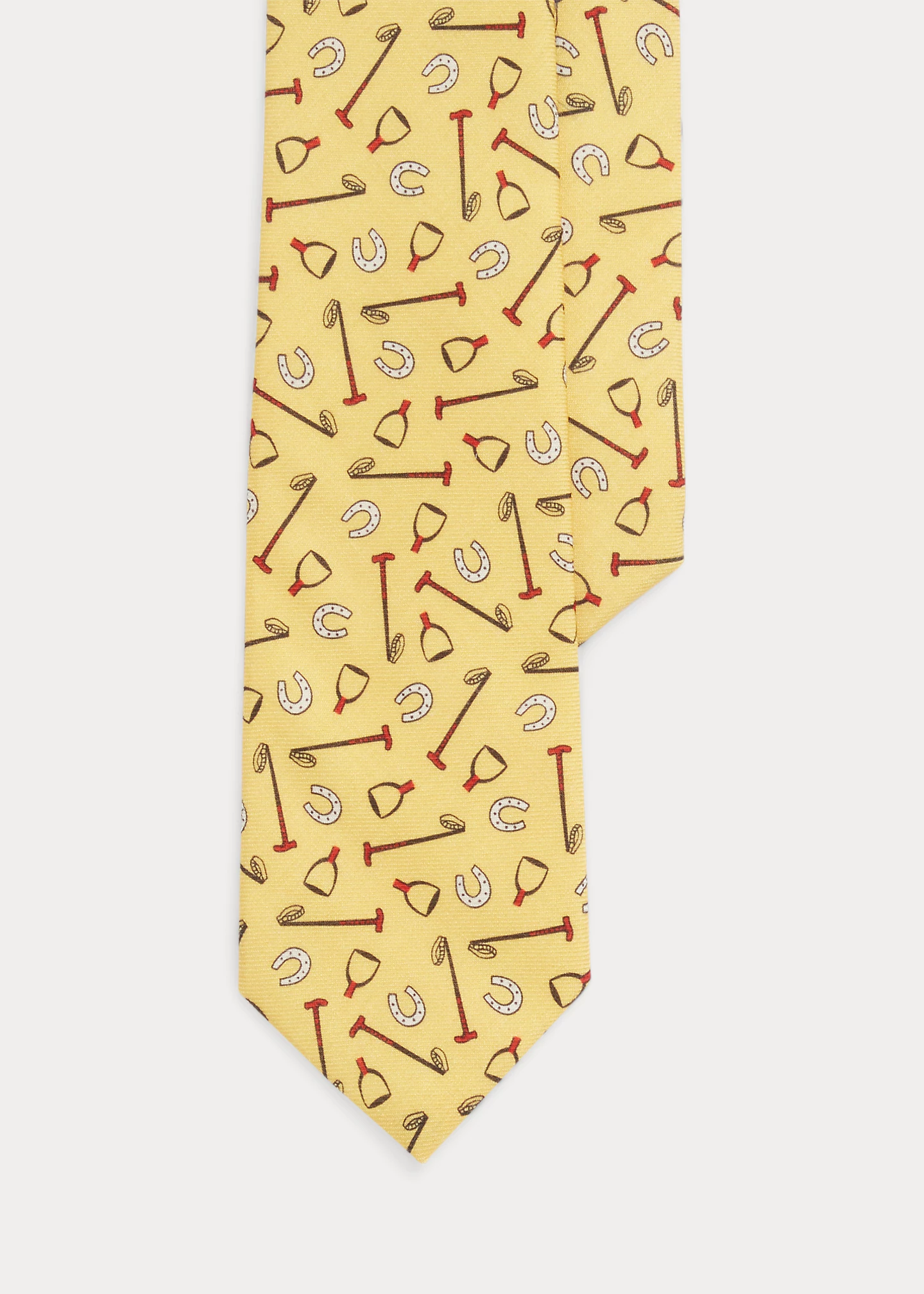 Equestrian-Print Wool Challis Tie