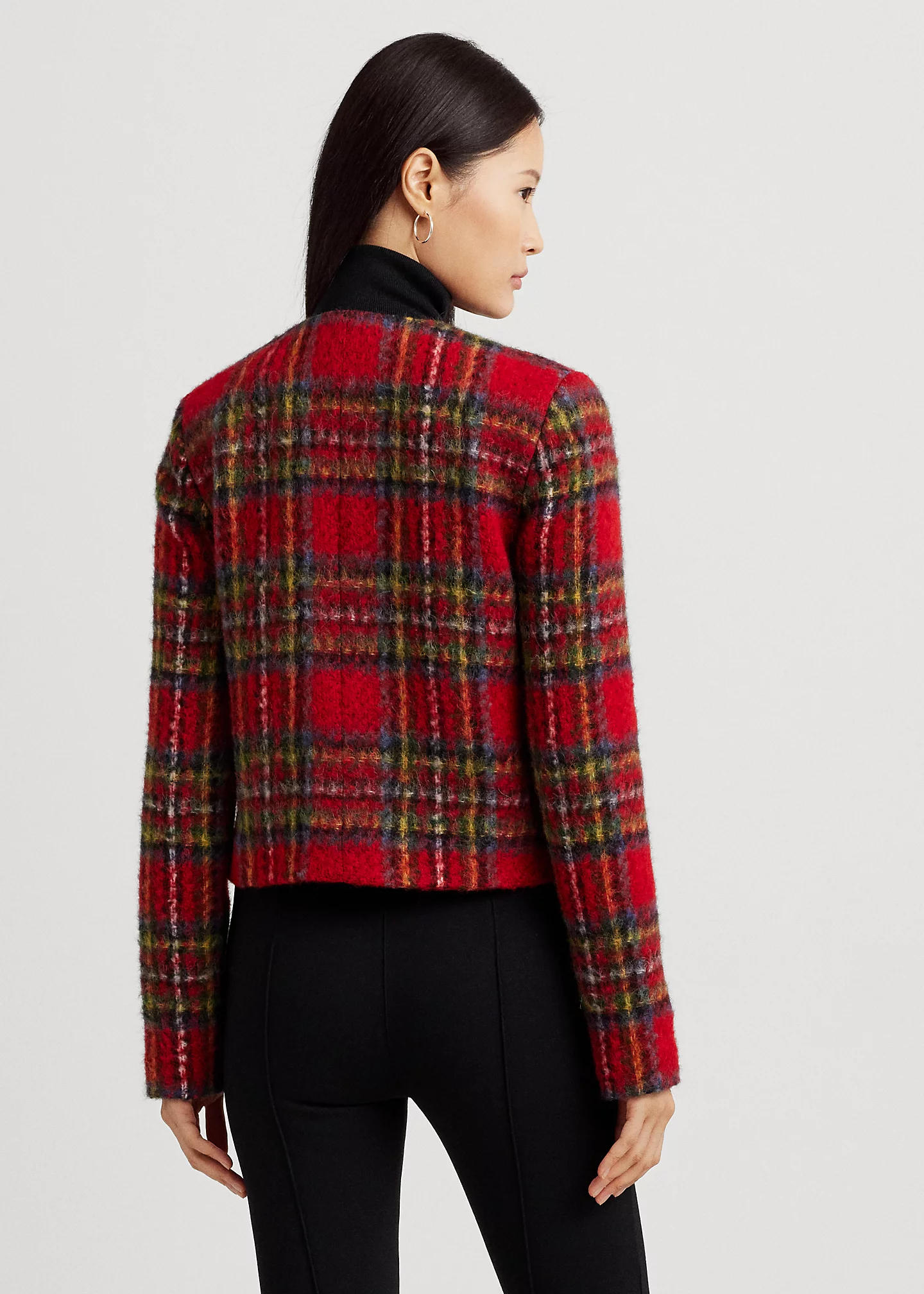 Plaid Mohair Cropped Jacket