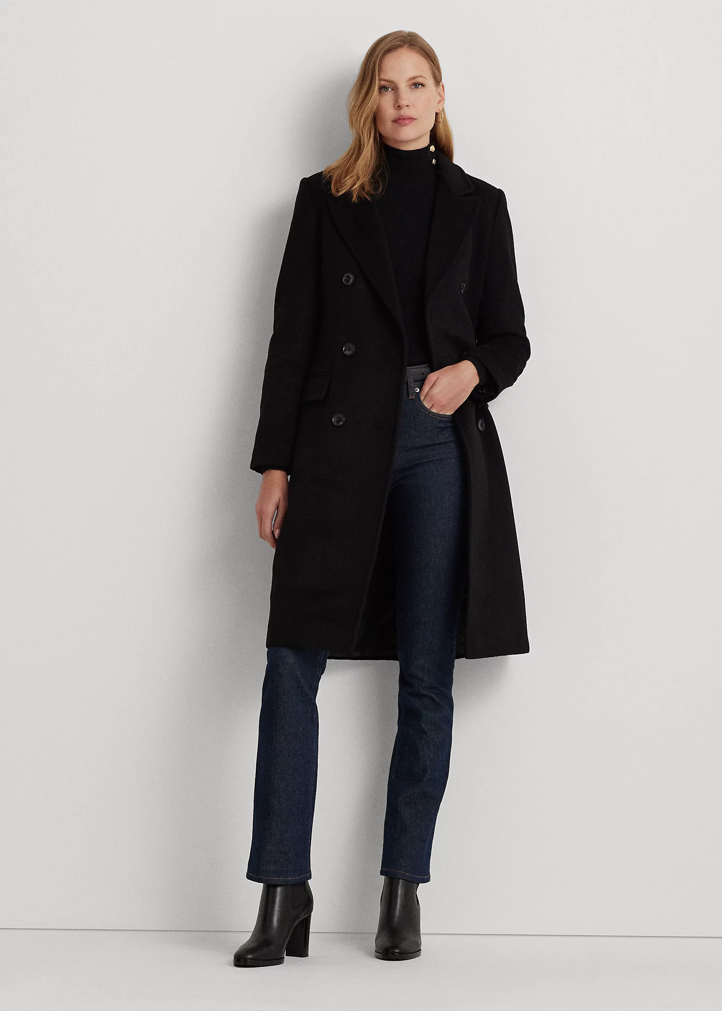 Double-Breasted Wool-Blend Coat