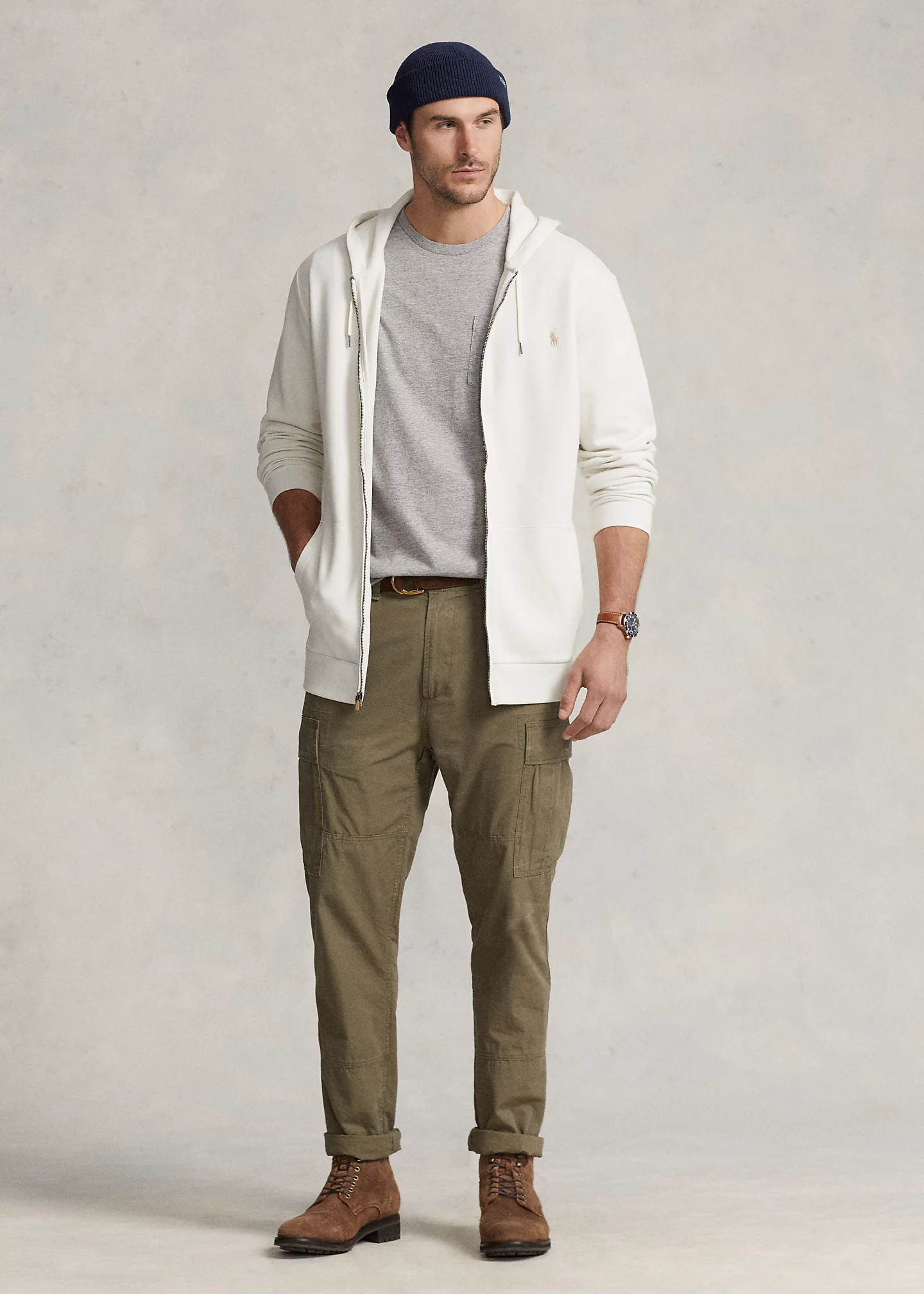 Double-Knit Mesh Full-Zip Hoodie