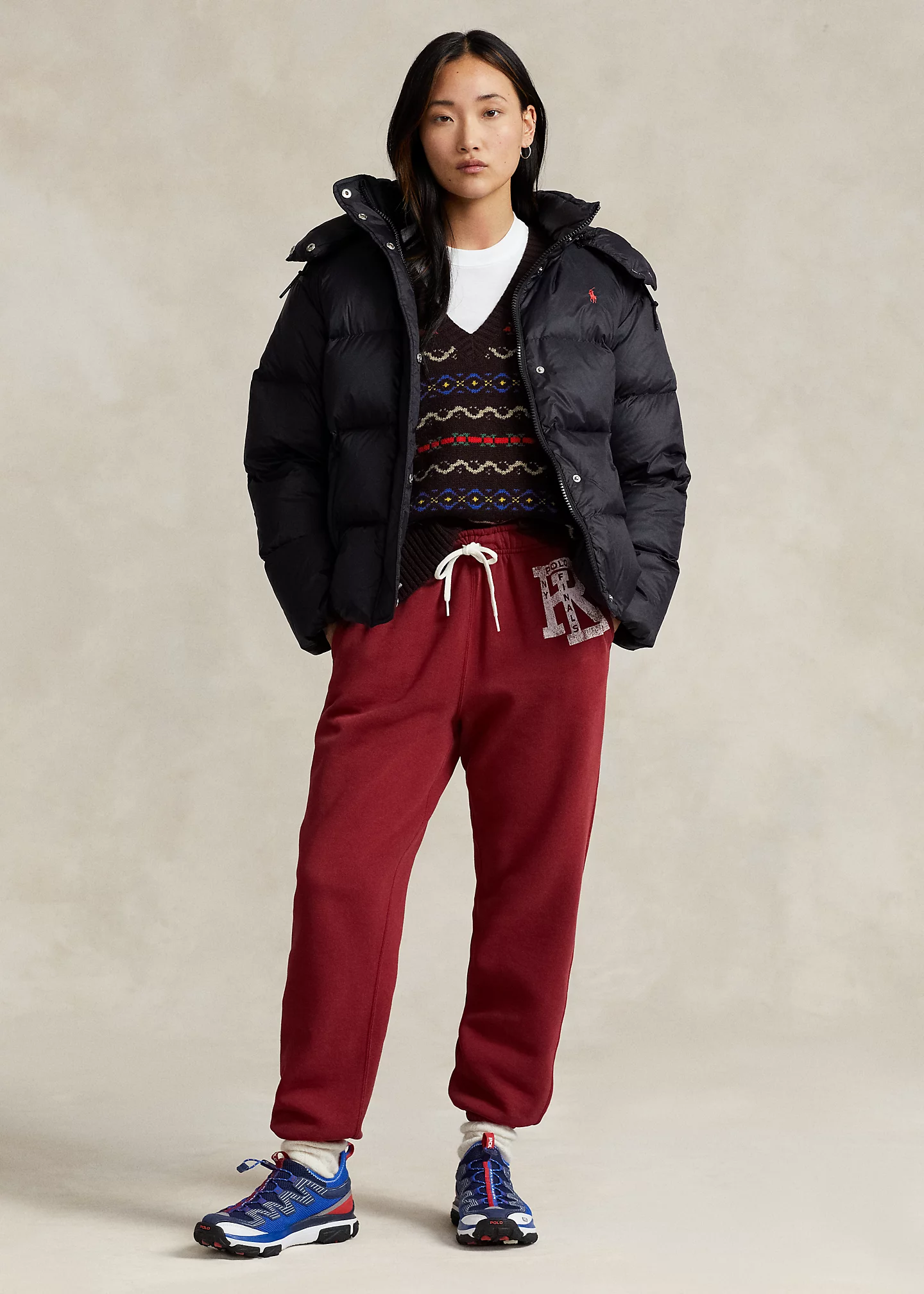 Water-Repellent Hooded Down Jacket