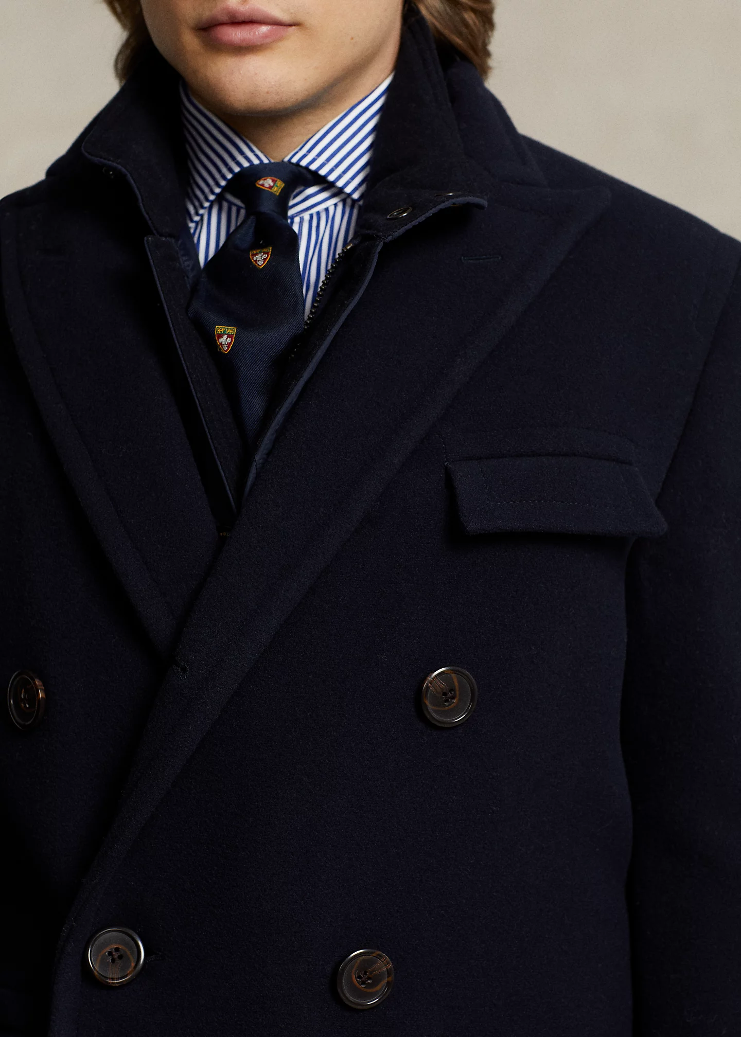 Wool Melton Polo Coat