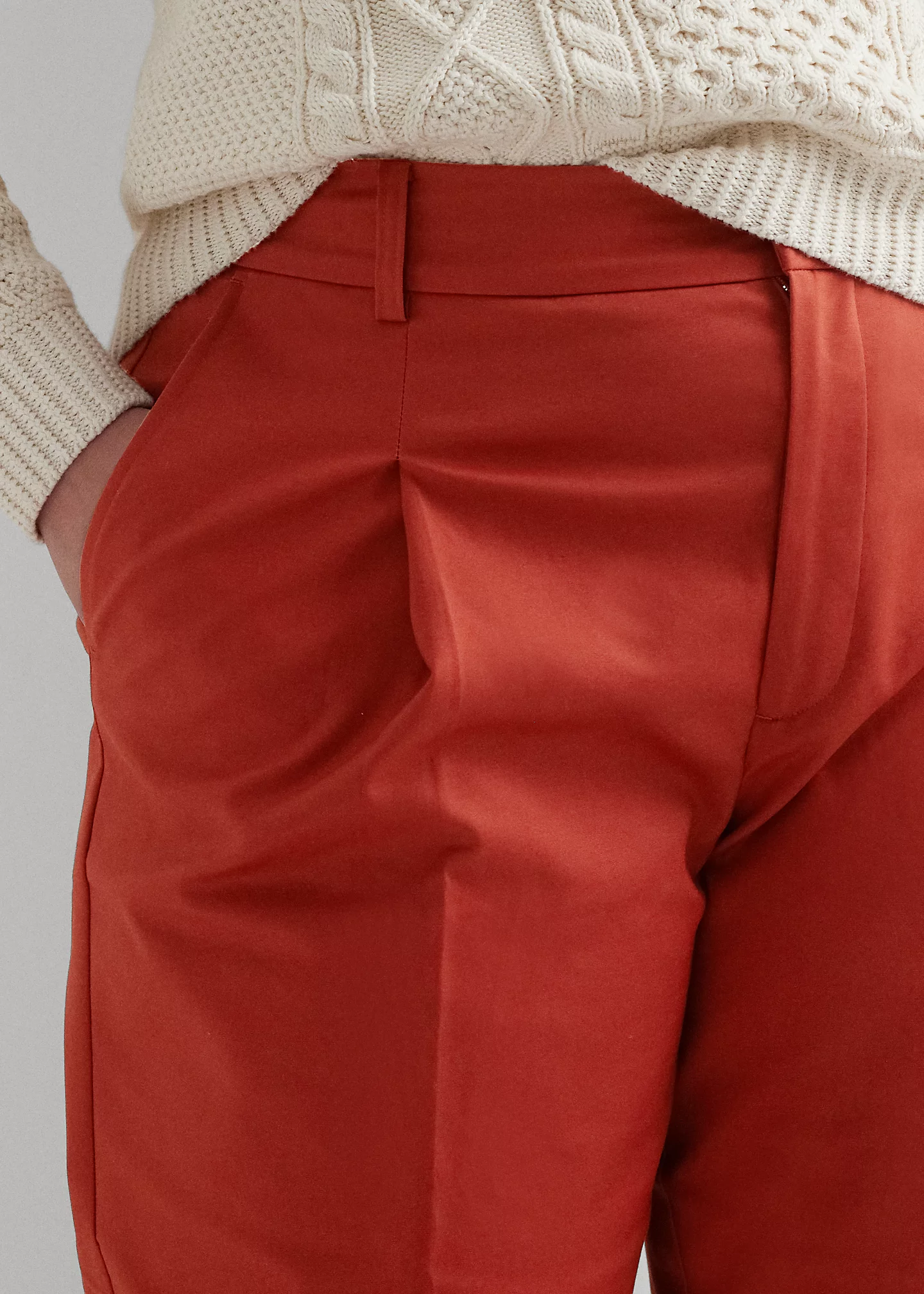 Double-Faced Stretch Cotton Ankle Pant