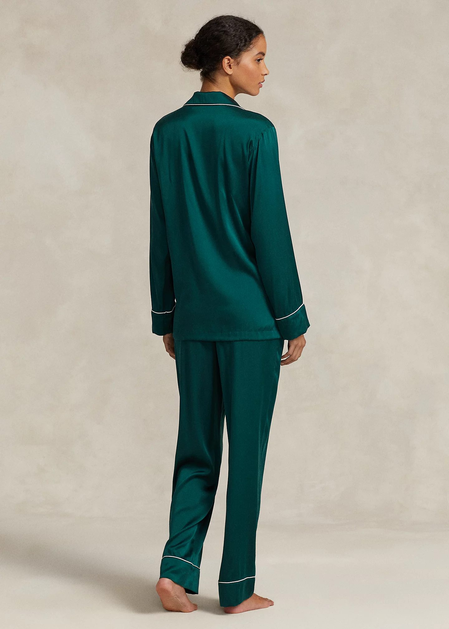 Stretch Silk Long-Sleeve Pajama Set