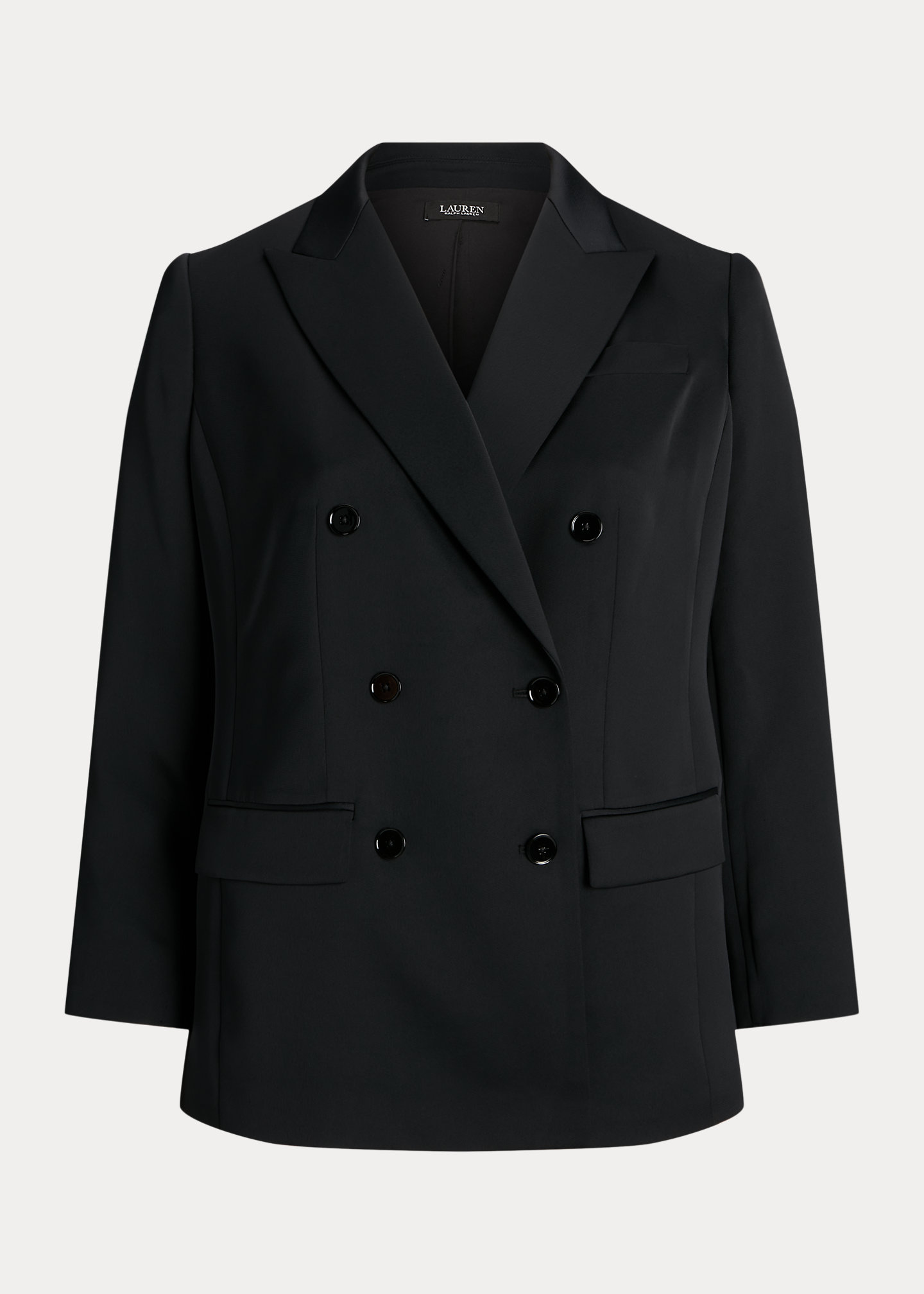 Double-Breasted Satin Crepe Blazer