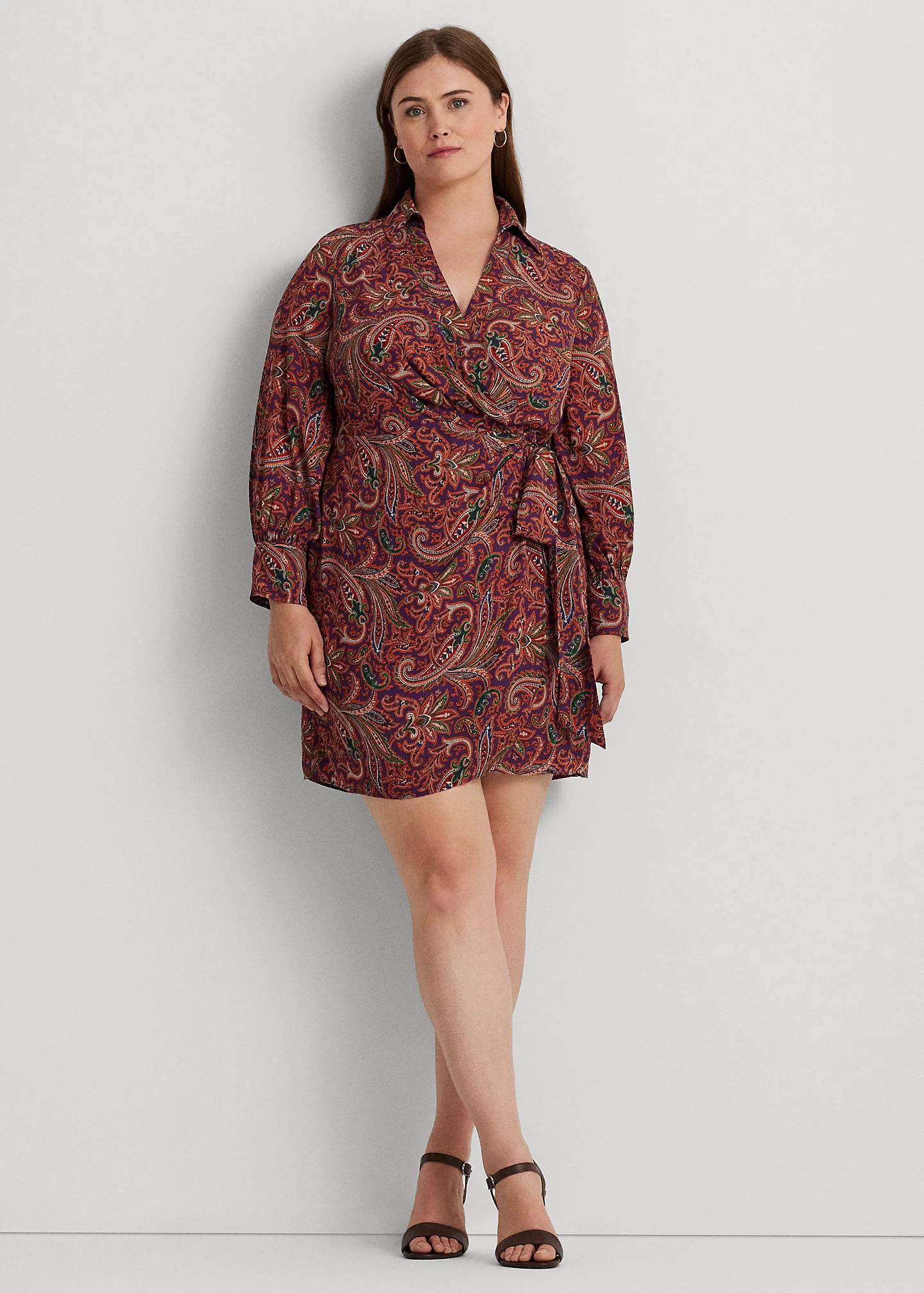 Print Double-Faced Georgette Wrap Dress