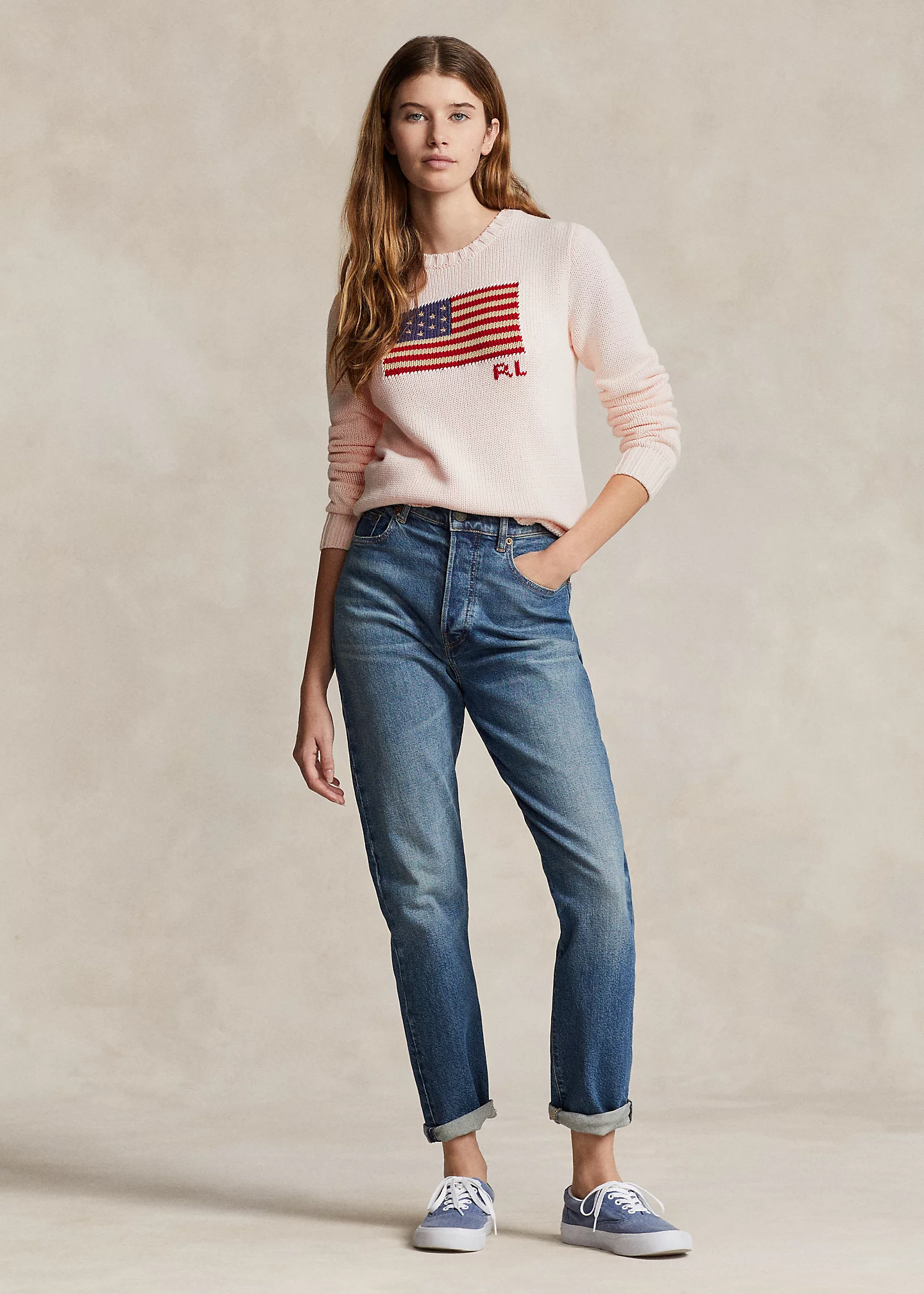 Pink Pony Flag Cotton Sweater