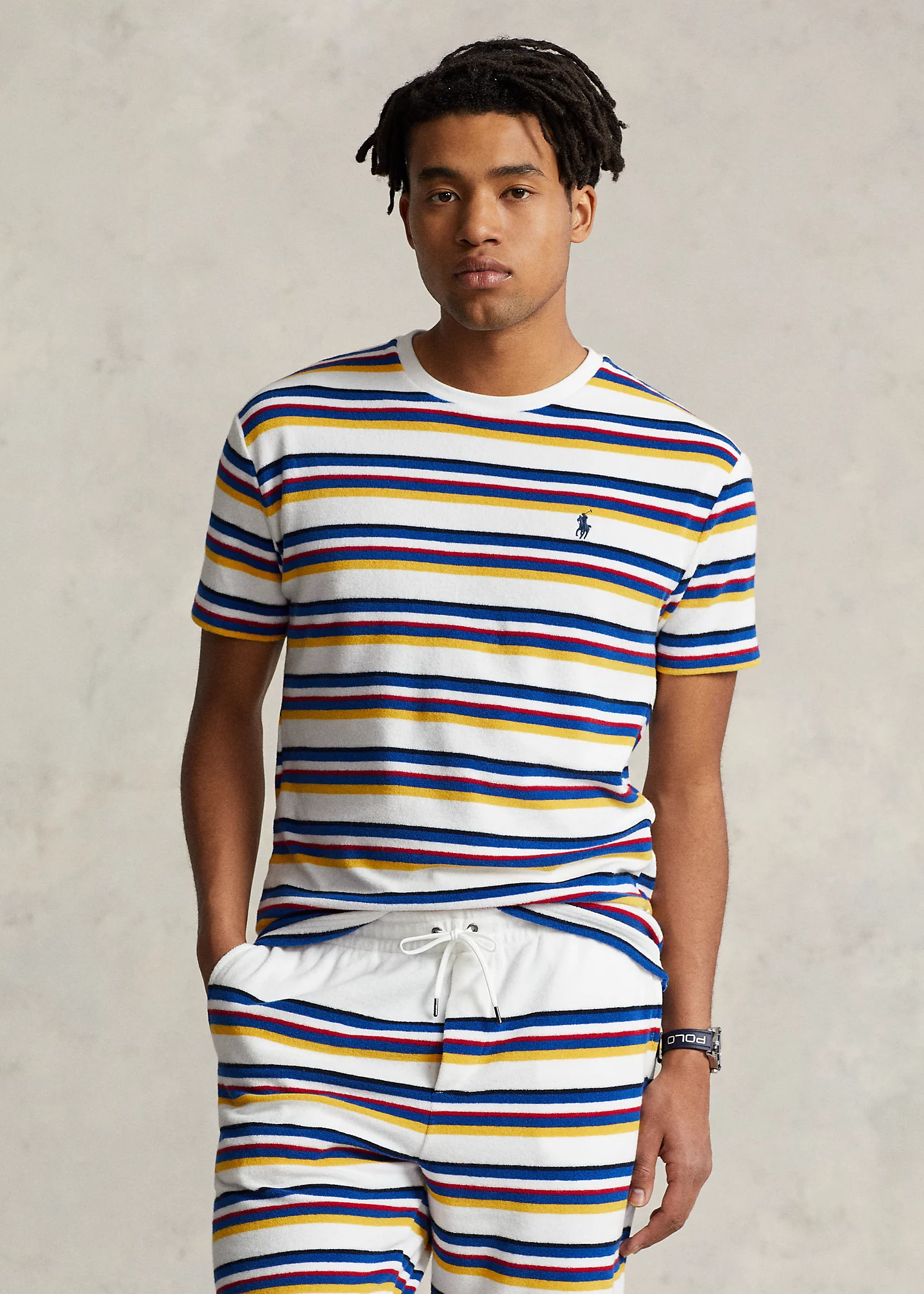 Classic Fit Striped Terry T-Shirt