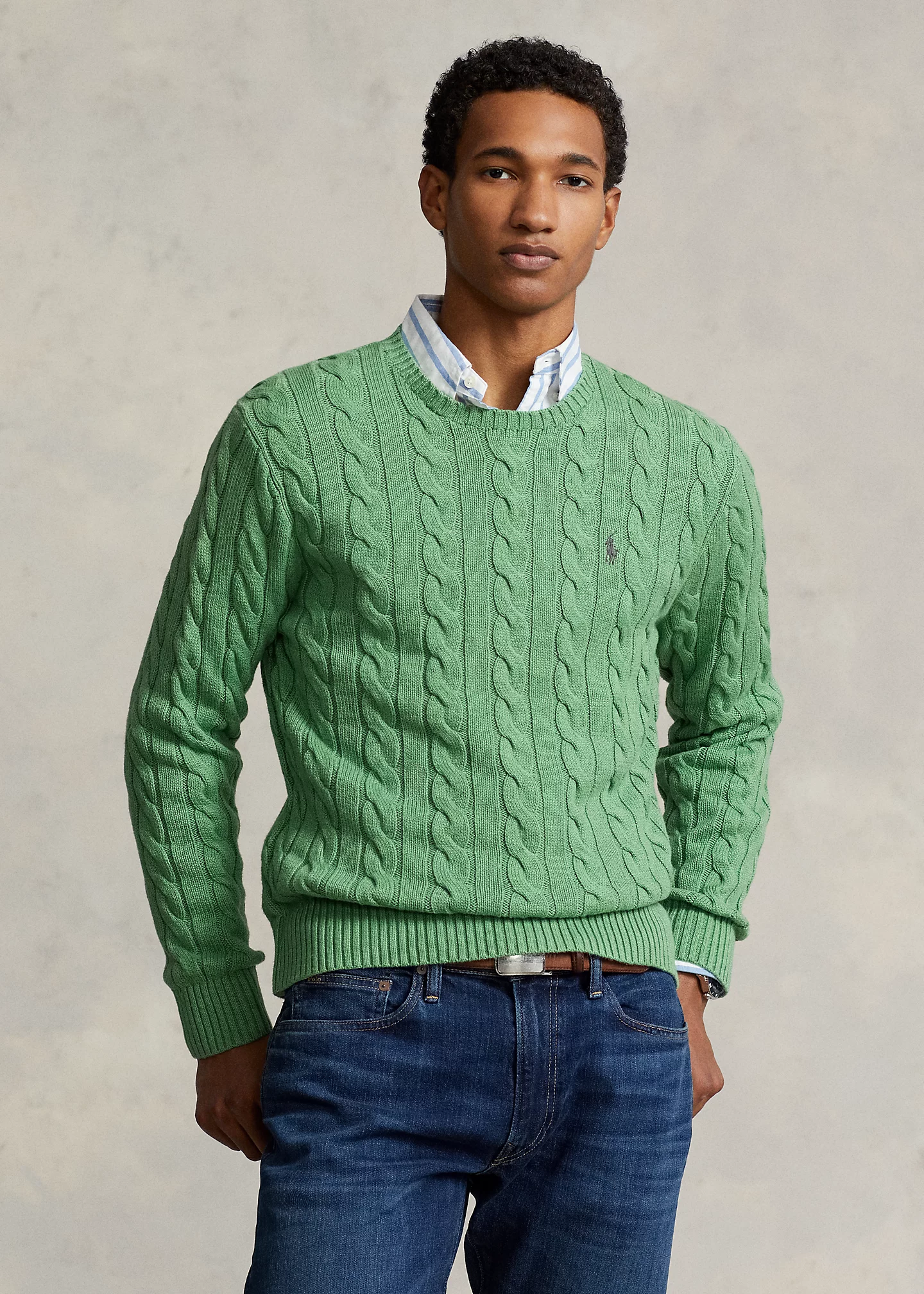 Cable-Knit Cotton Sweater