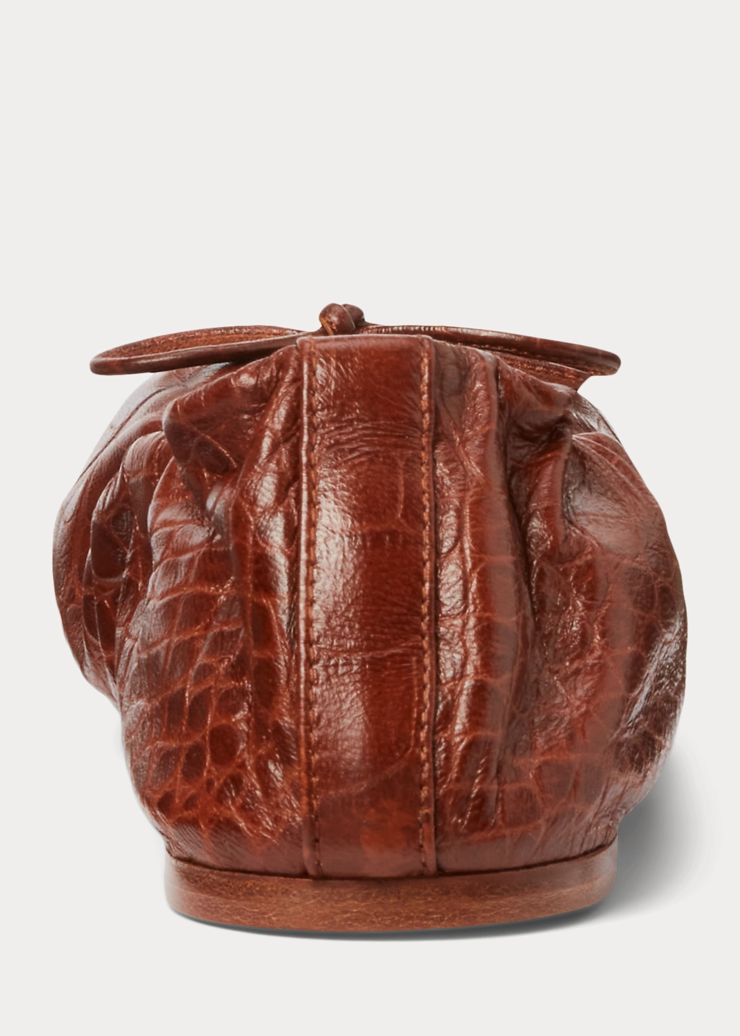 Crocodile-Embossed Leather Ballet Flat