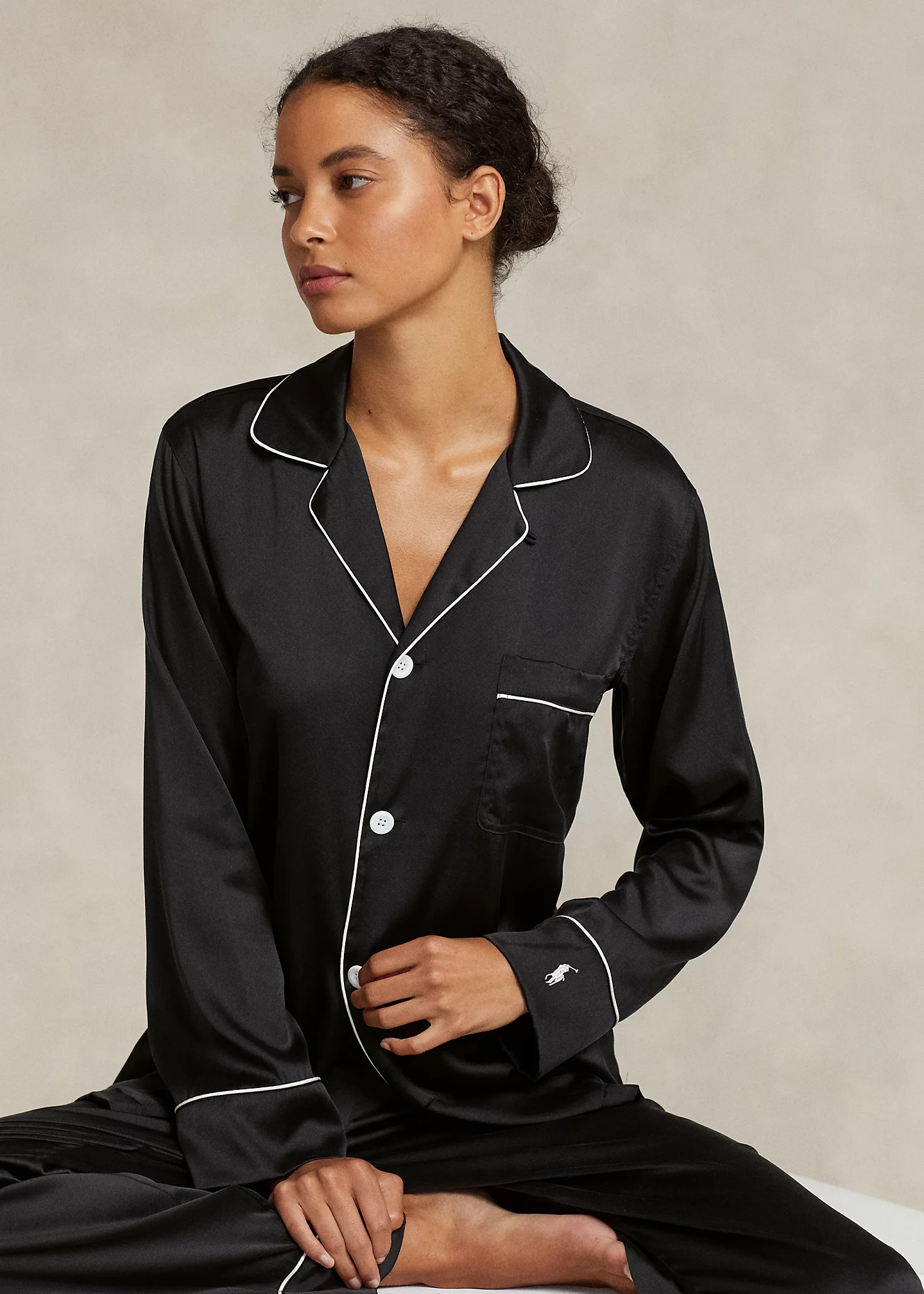 Stretch Silk Long-Sleeve Pajama Set