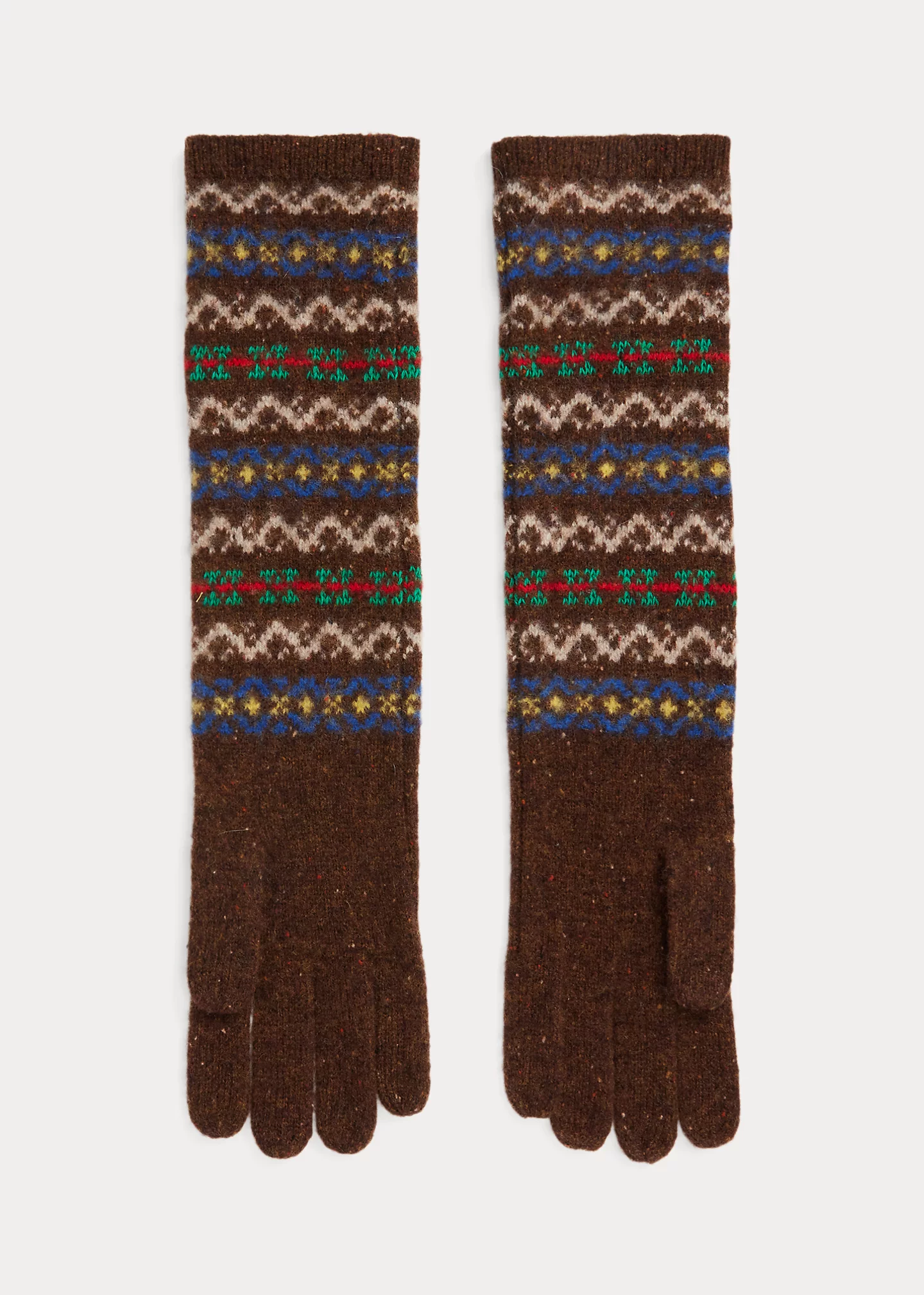 Fair Isle Long Wool-Blend Gloves