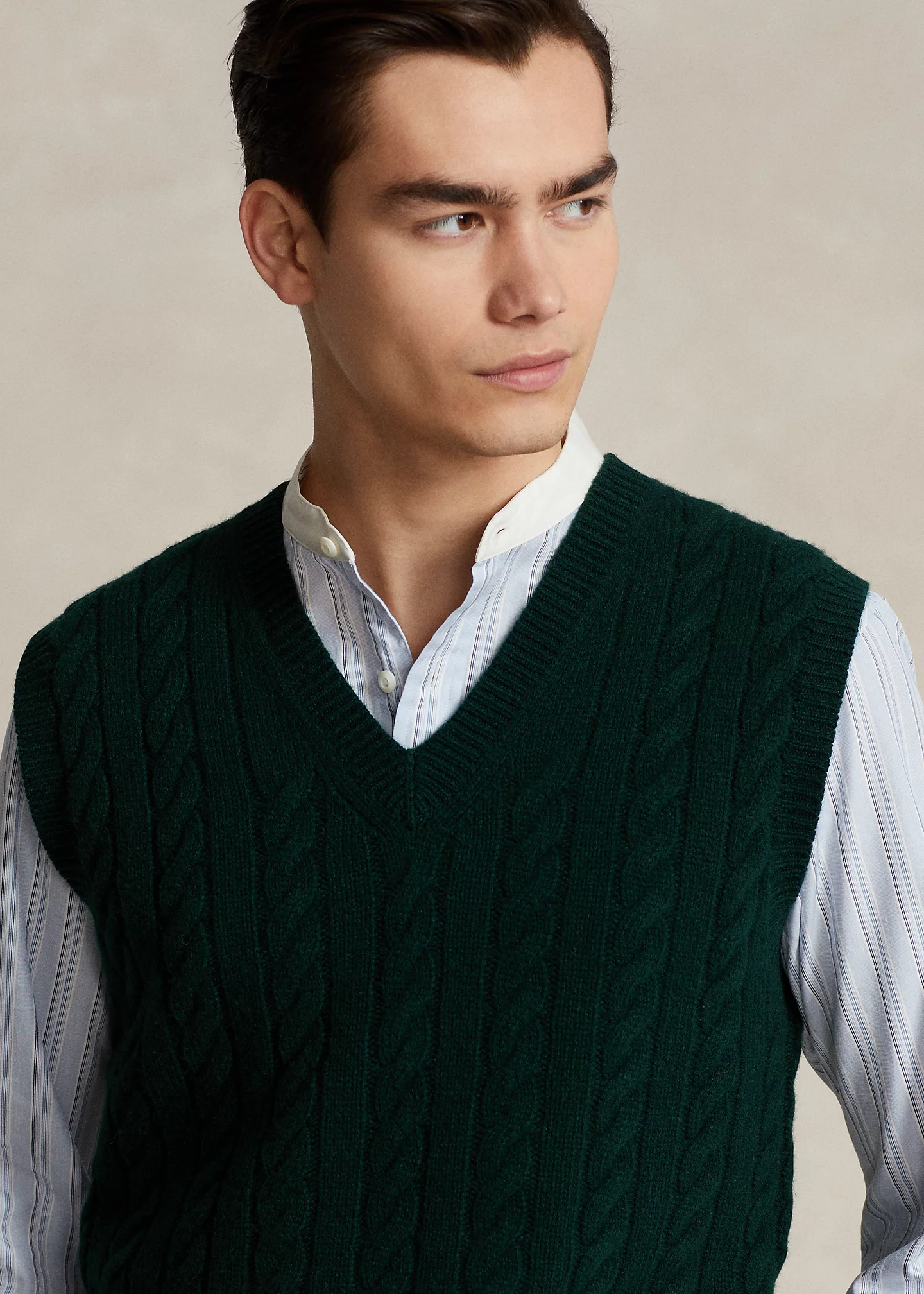 Cable-Knit Wool-Cashmere Sweater Vest