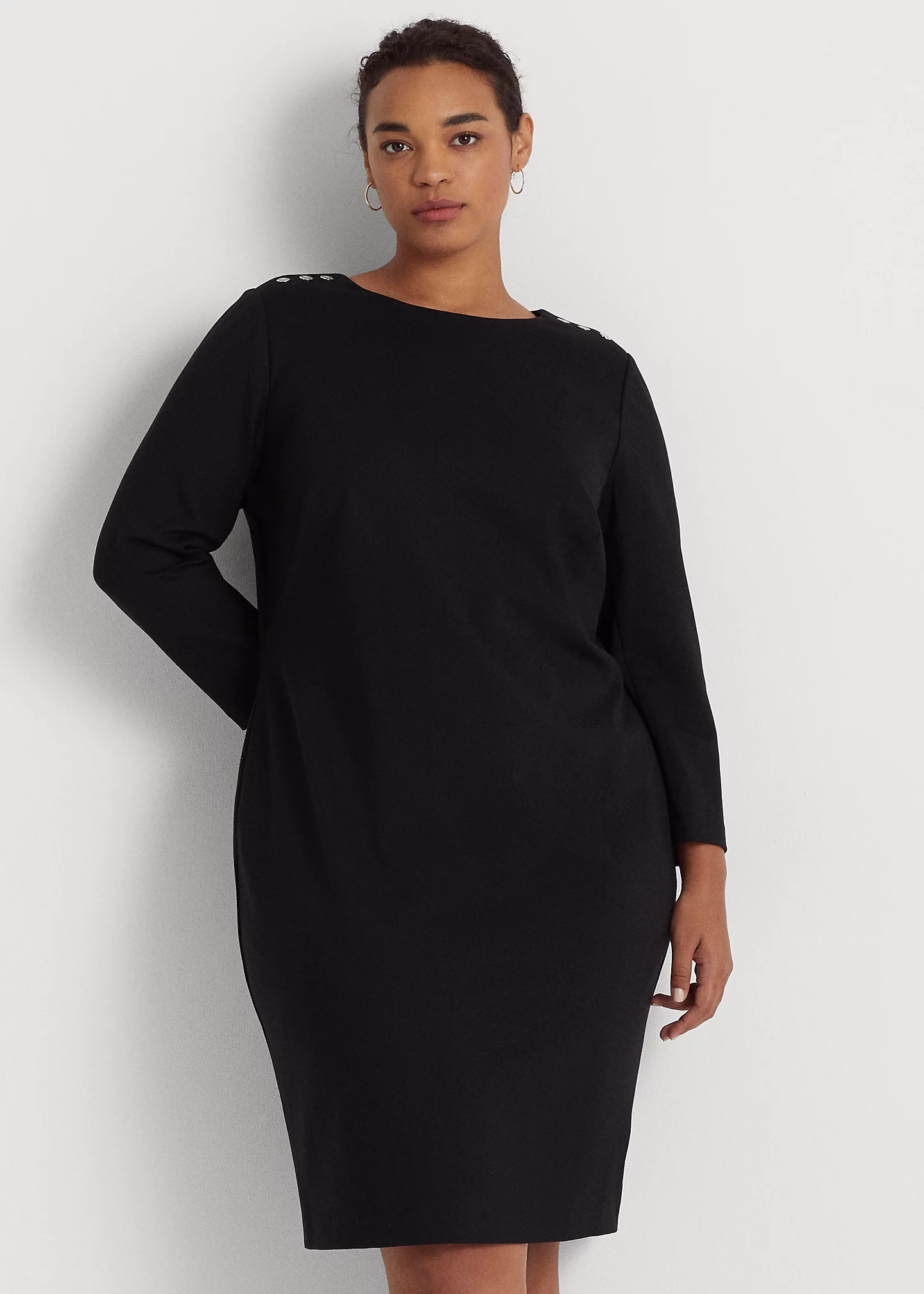 Ponte Three-Quarter-Sleeve Dress