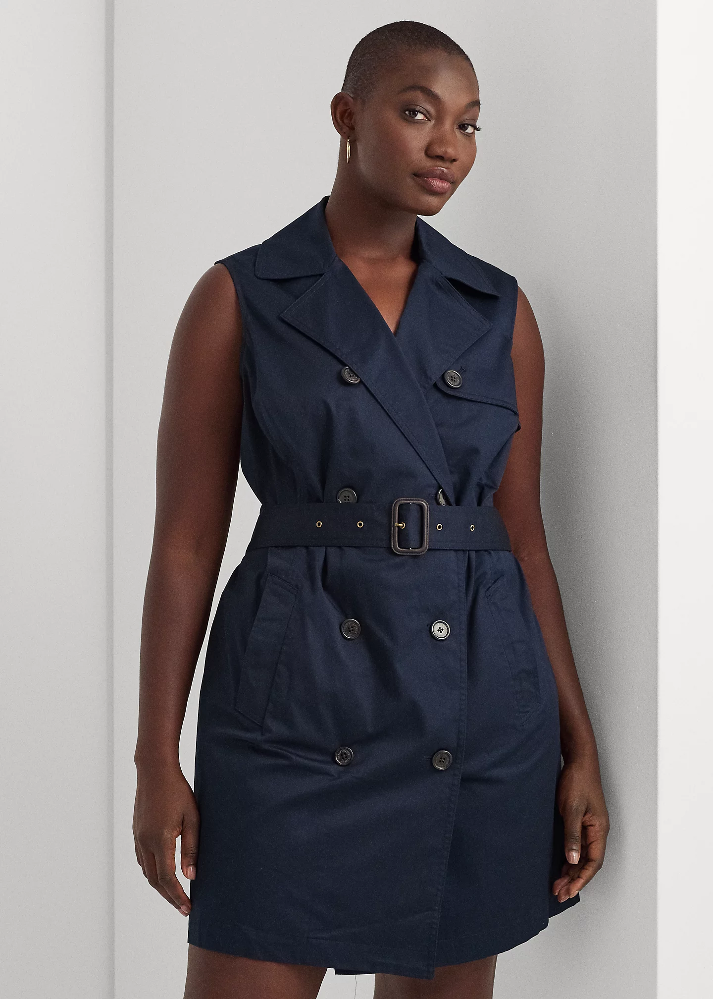 Micro-Sanded Twill Sleeveless Dress