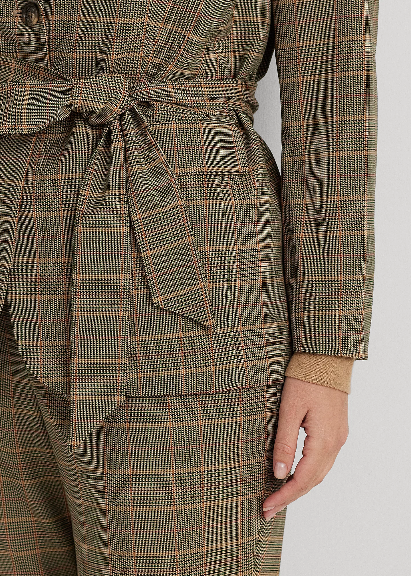 Checked Plaid Wool-Blend Twill Blazer