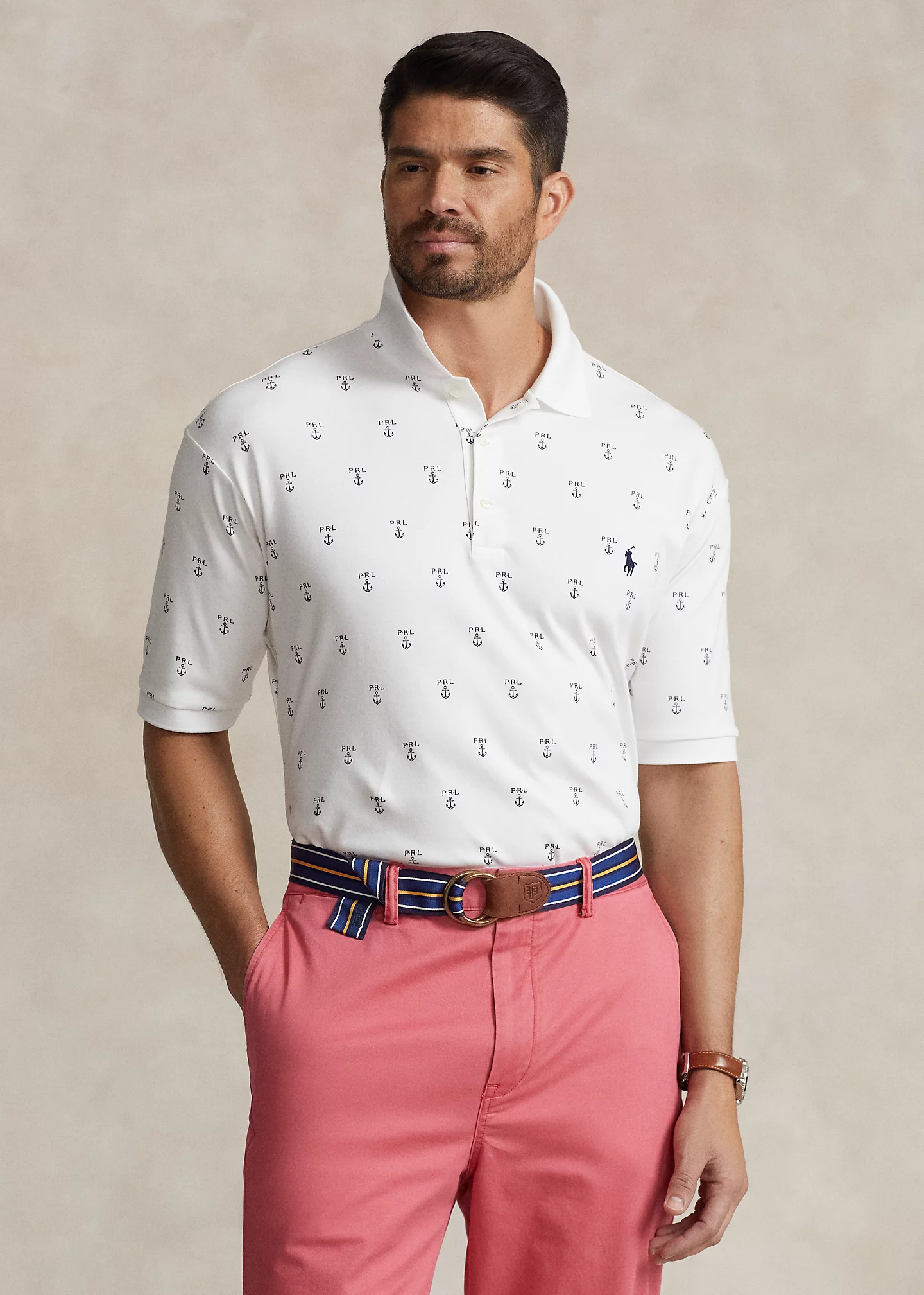 Anchor-Logo Soft Cotton Polo Shirt