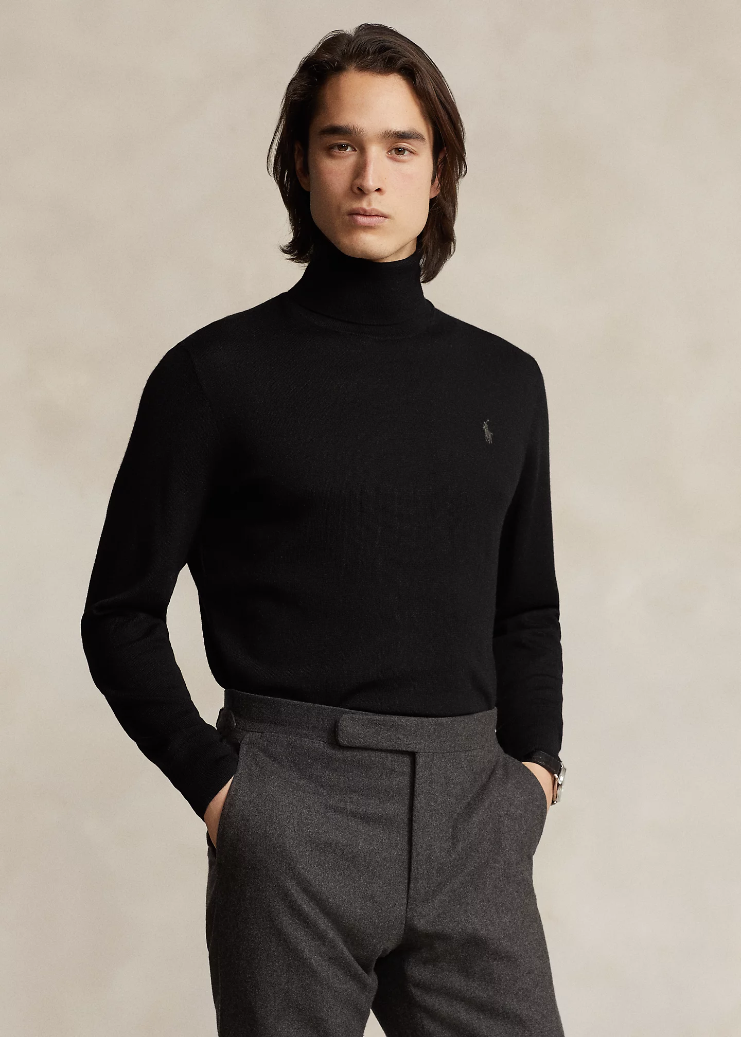 Washable Wool Turtleneck Sweater