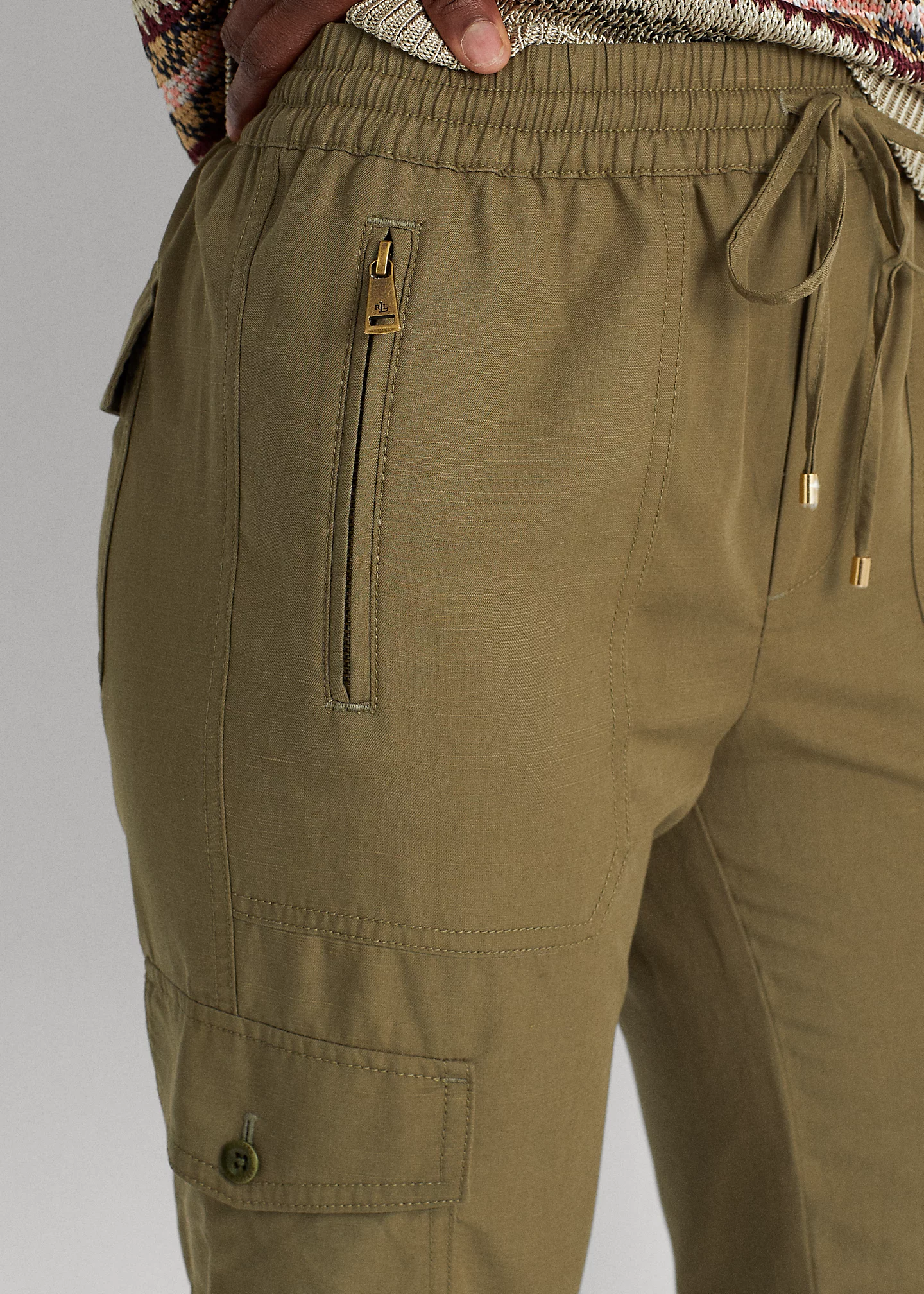 Twill Cargo Ankle Pant