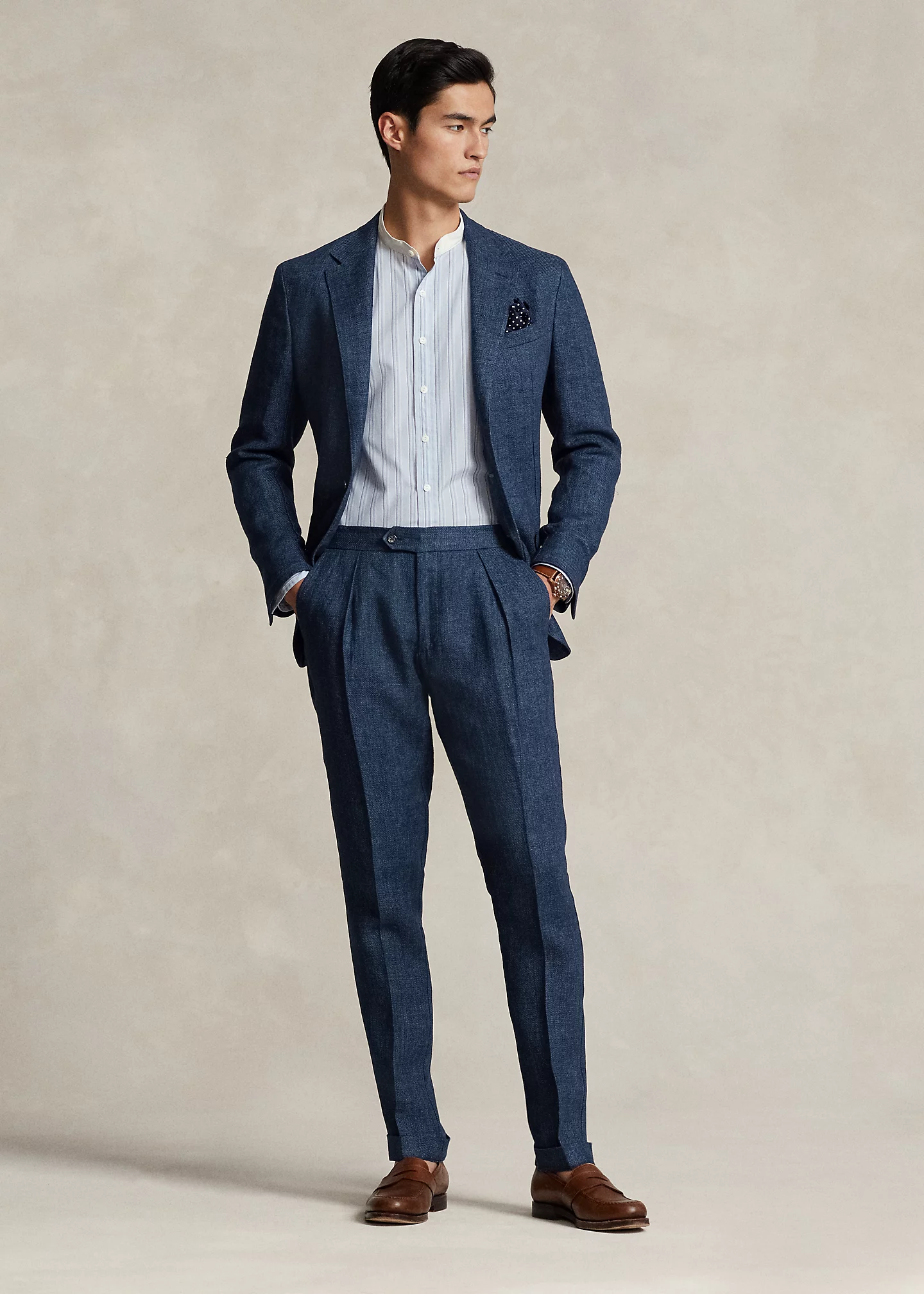 Linen Herringbone Suit Trouser