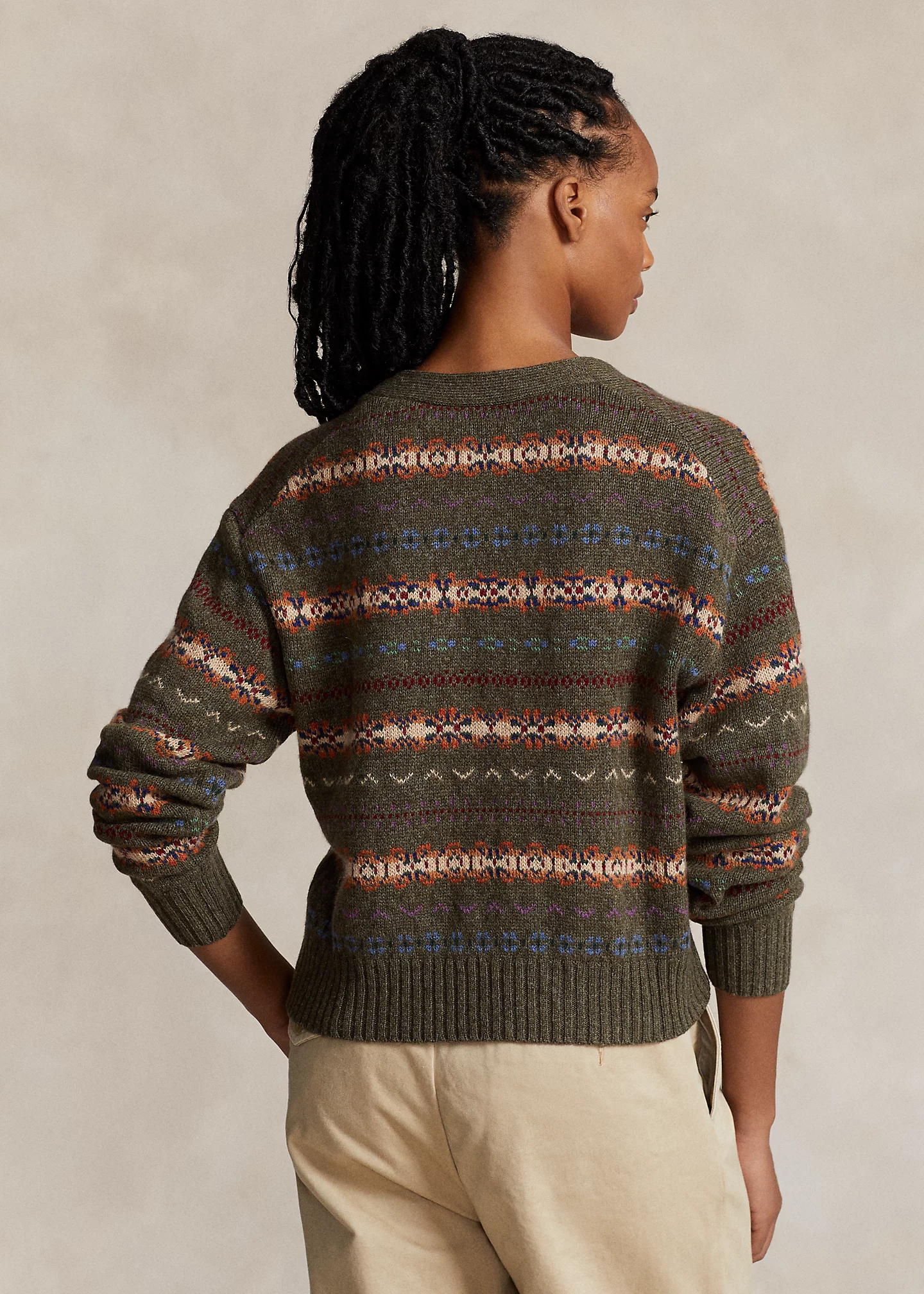 Fair Isle Wool-Blend V-Neck Cardigan