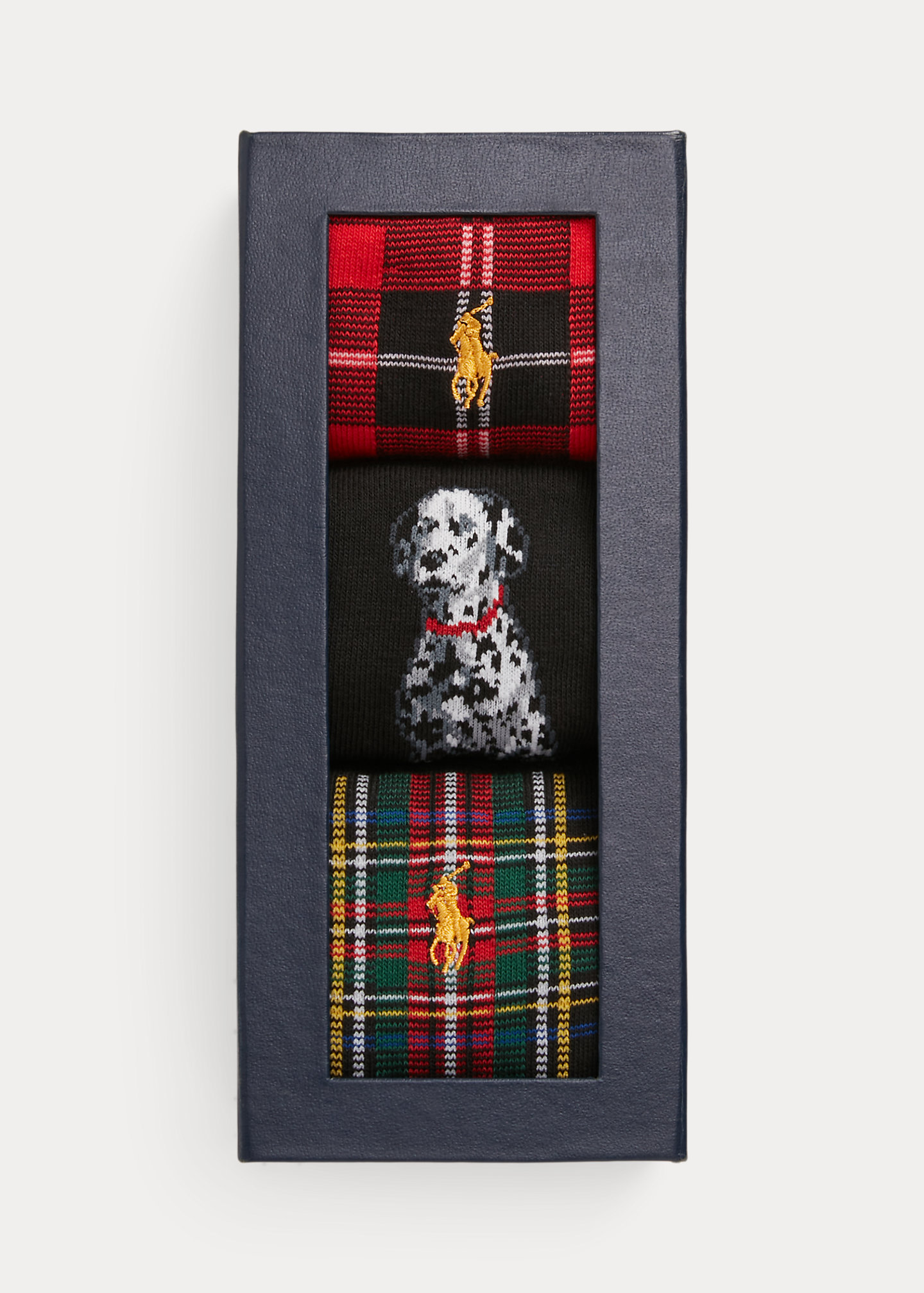 Dog & Plaid Cotton-Blend 3-Sock Gift Set