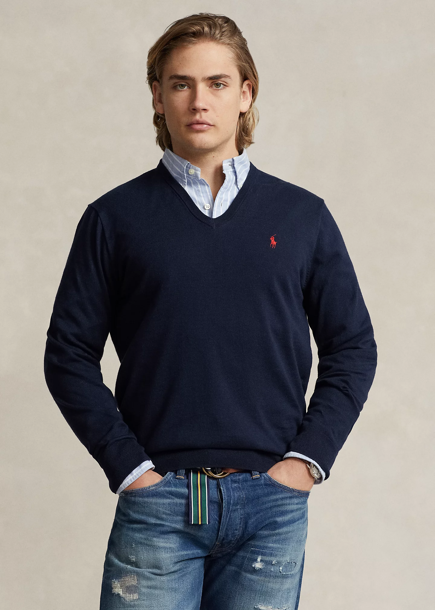 Cotton V-Neck Sweater