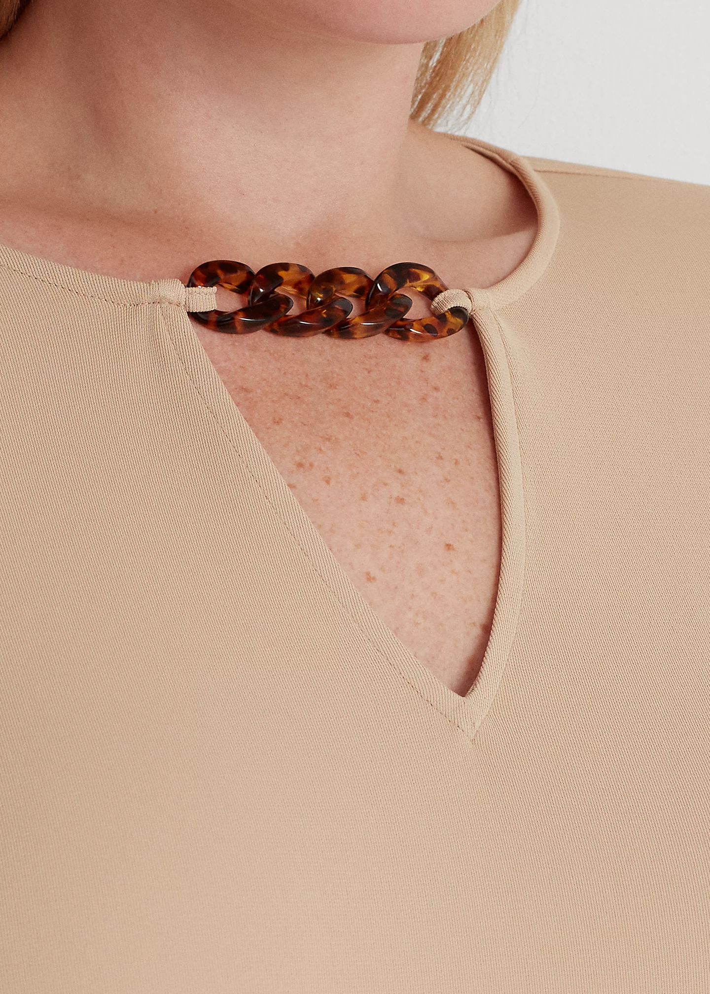 Chain-Trim Stretch Jersey Top