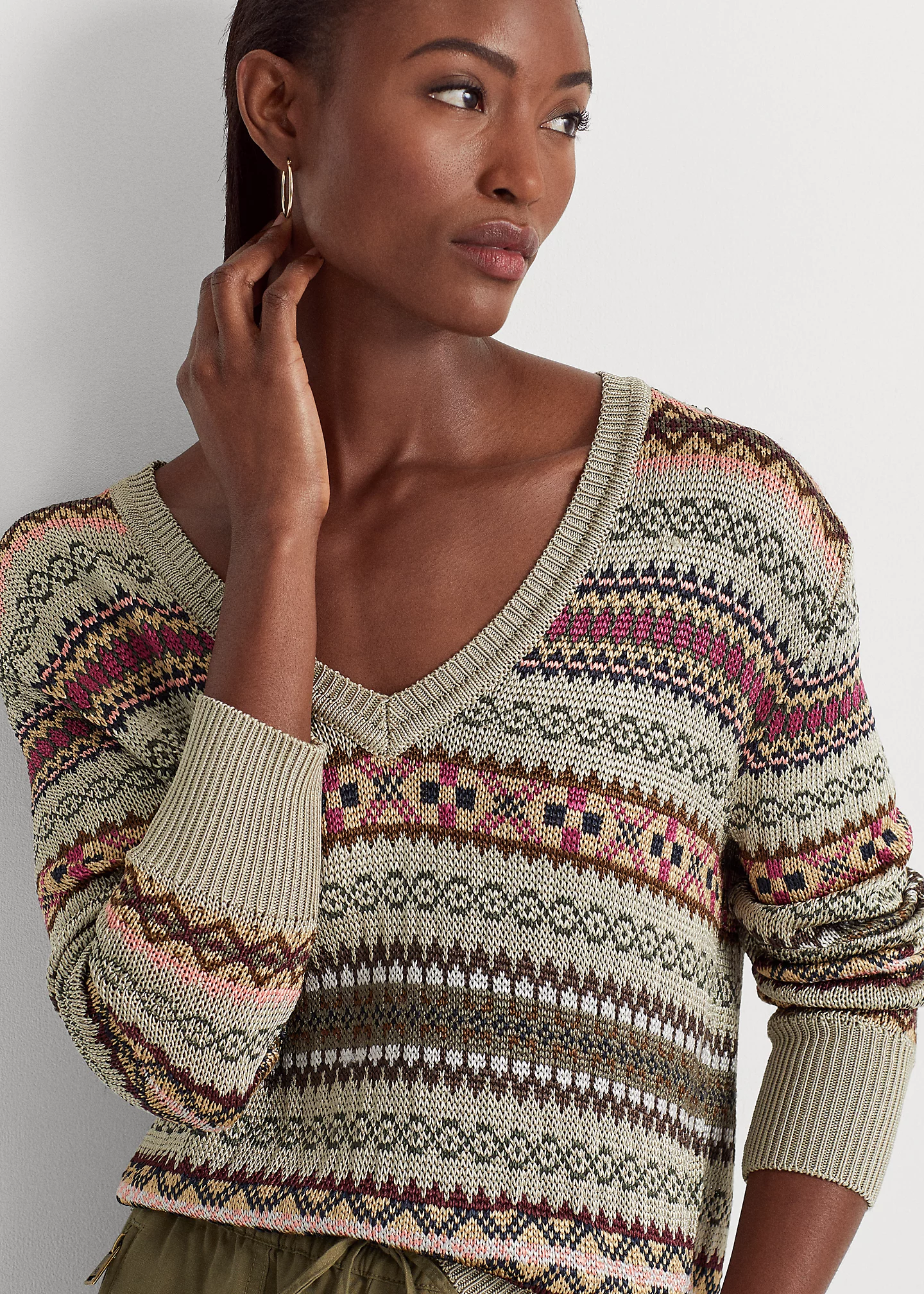 Fair Isle V-Neck Sweater