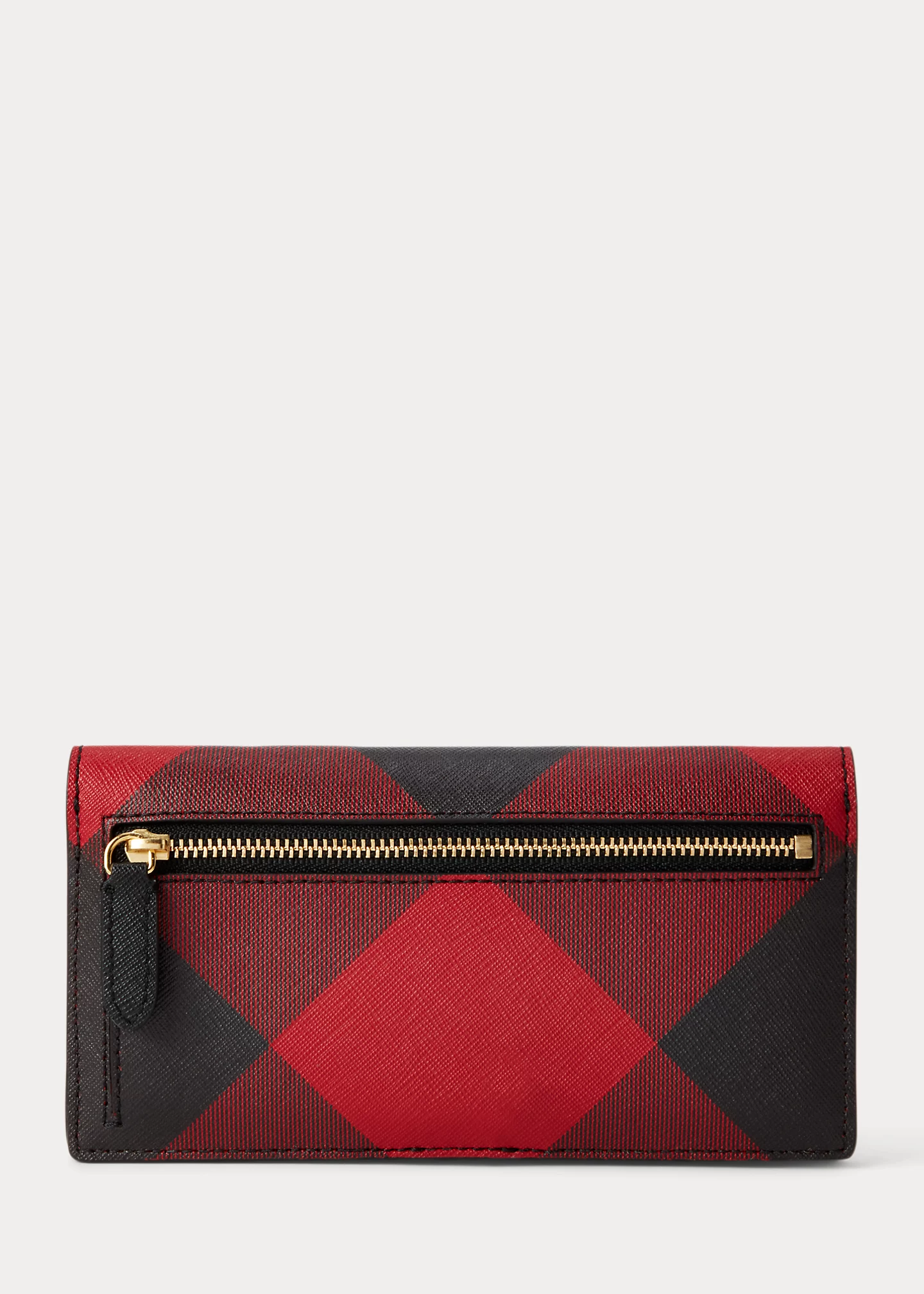 Print Crosshatch Leather Slim Wallet