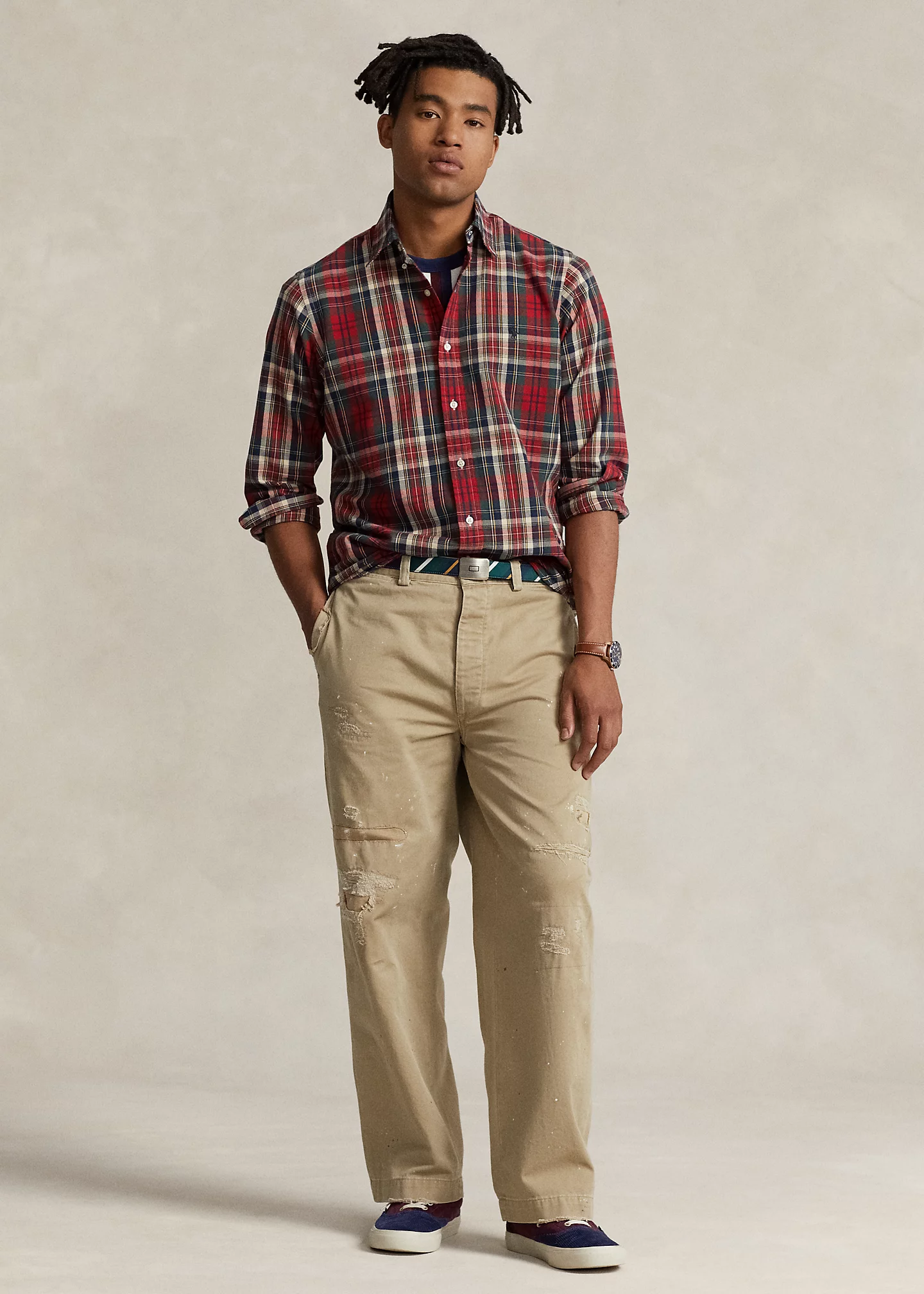 Classic Fit Plaid Oxford Shirt