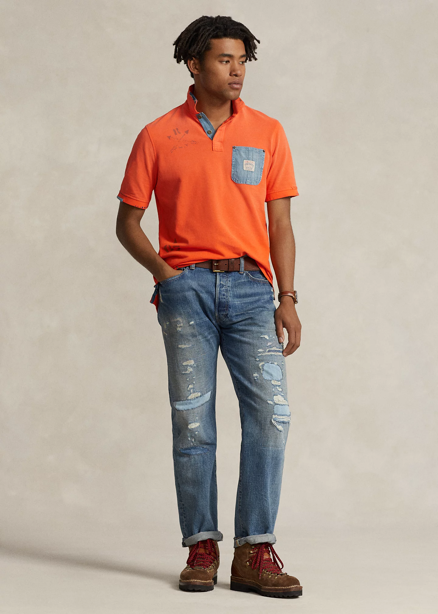 Classic Fit Mesh Graphic Polo Shirt