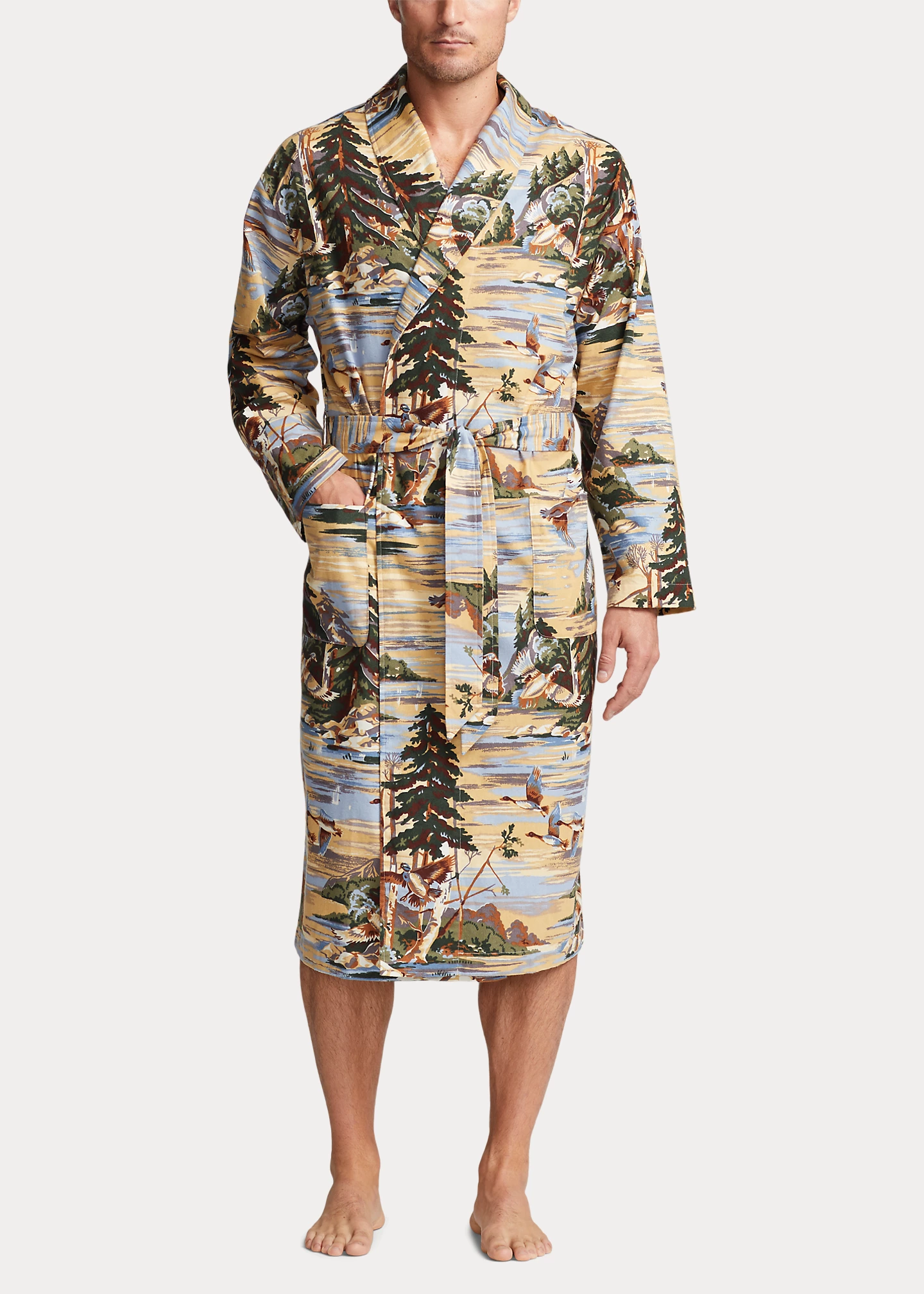 Print Flannel Robe