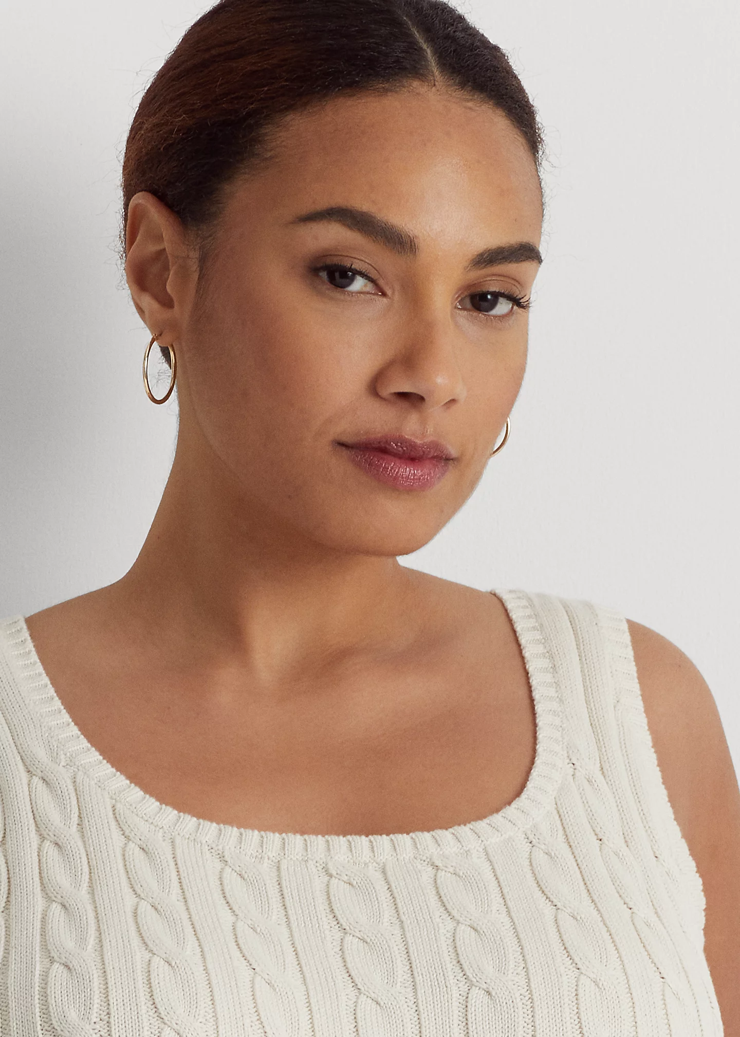 Cable-Knit Sleeveless Sweater