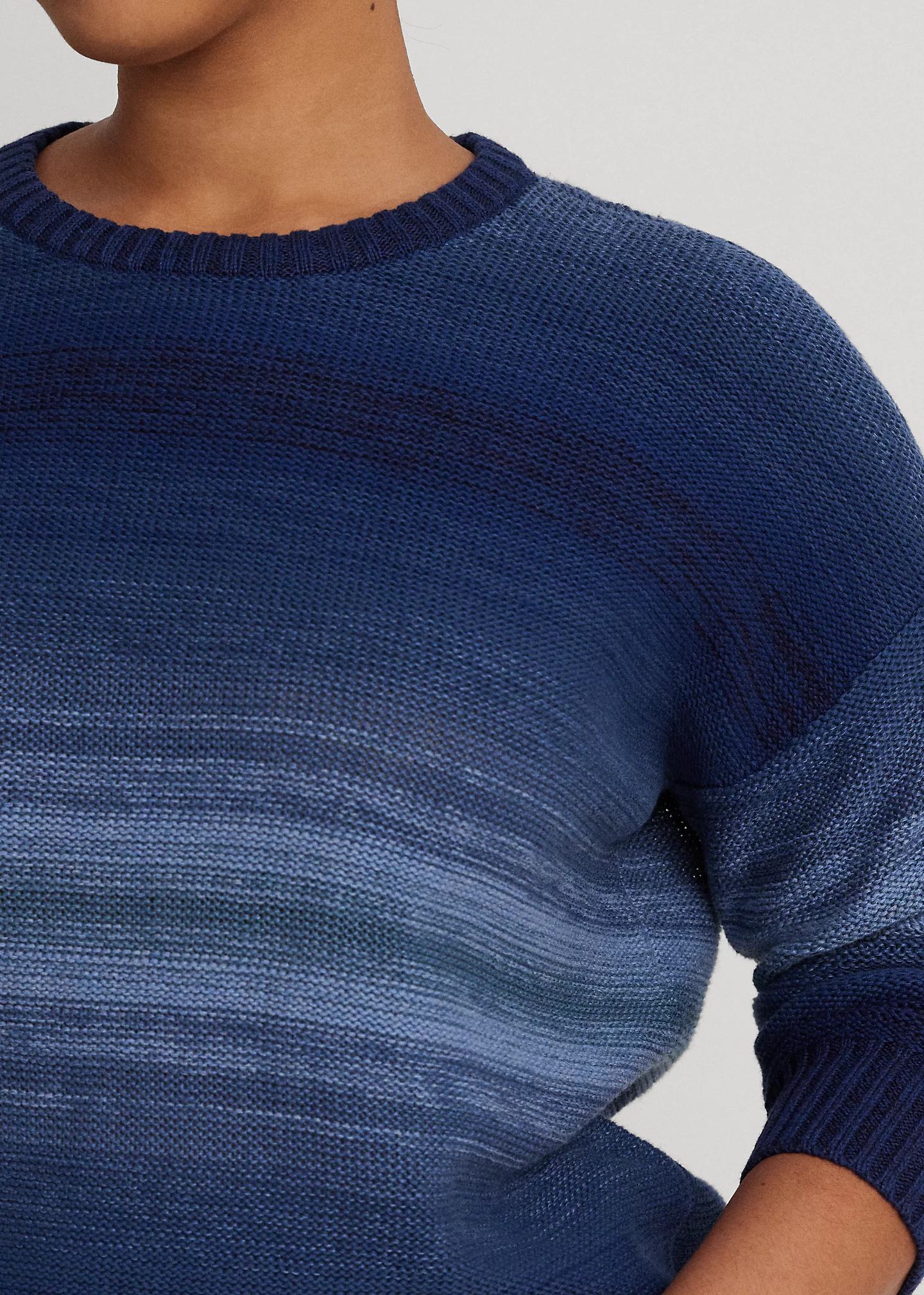 Ombré-Stripe Cotton-Linen Sweater