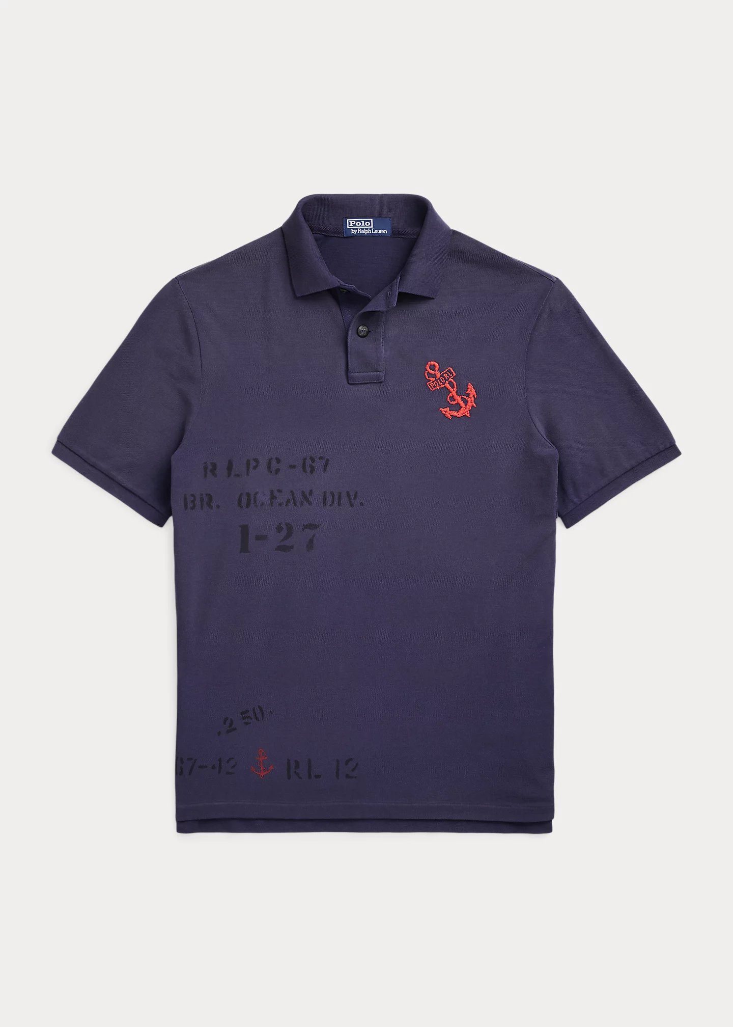 Classic Fit Mesh Graphic Polo Shirt