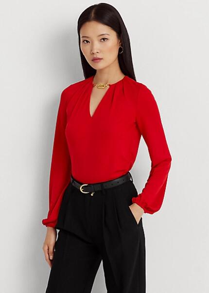 Logo-Trim Stretch Jersey Top