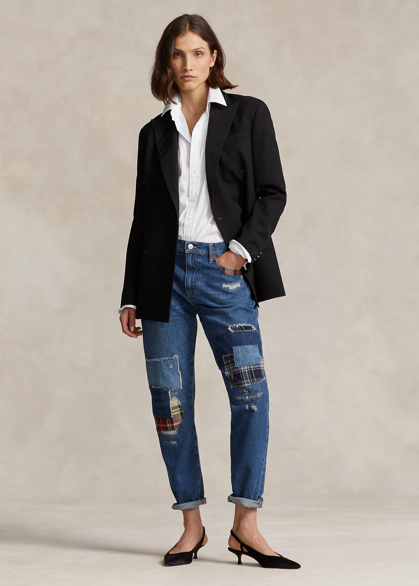 Patchwork Slim Tapered Jean