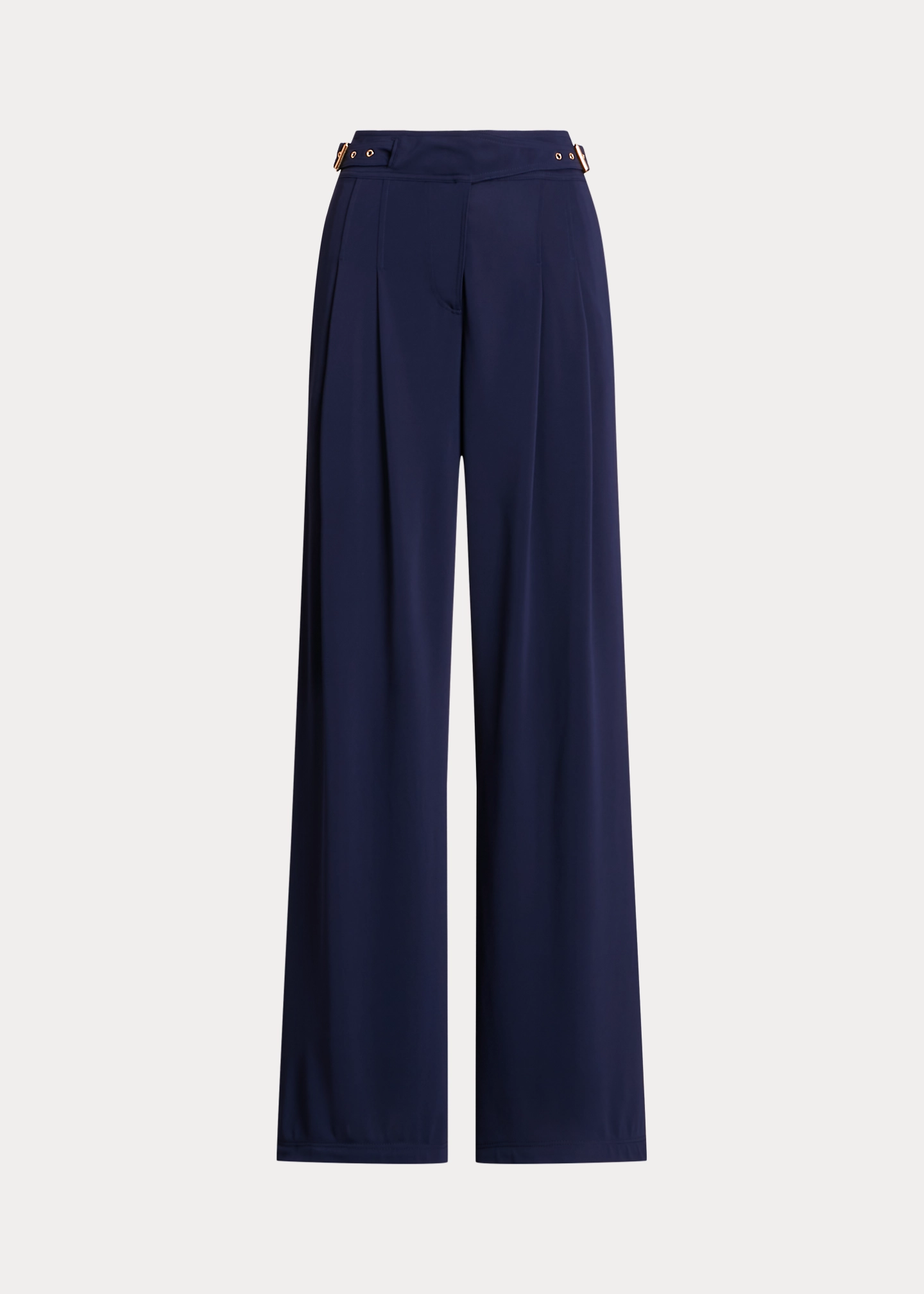 Pleated Stretch Jersey Wide-Leg Pant