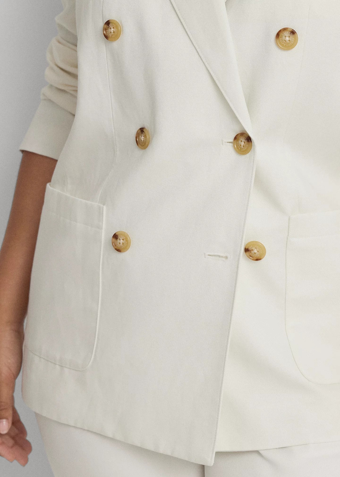 Double-Breasted Linen-Blend Twill Blazer