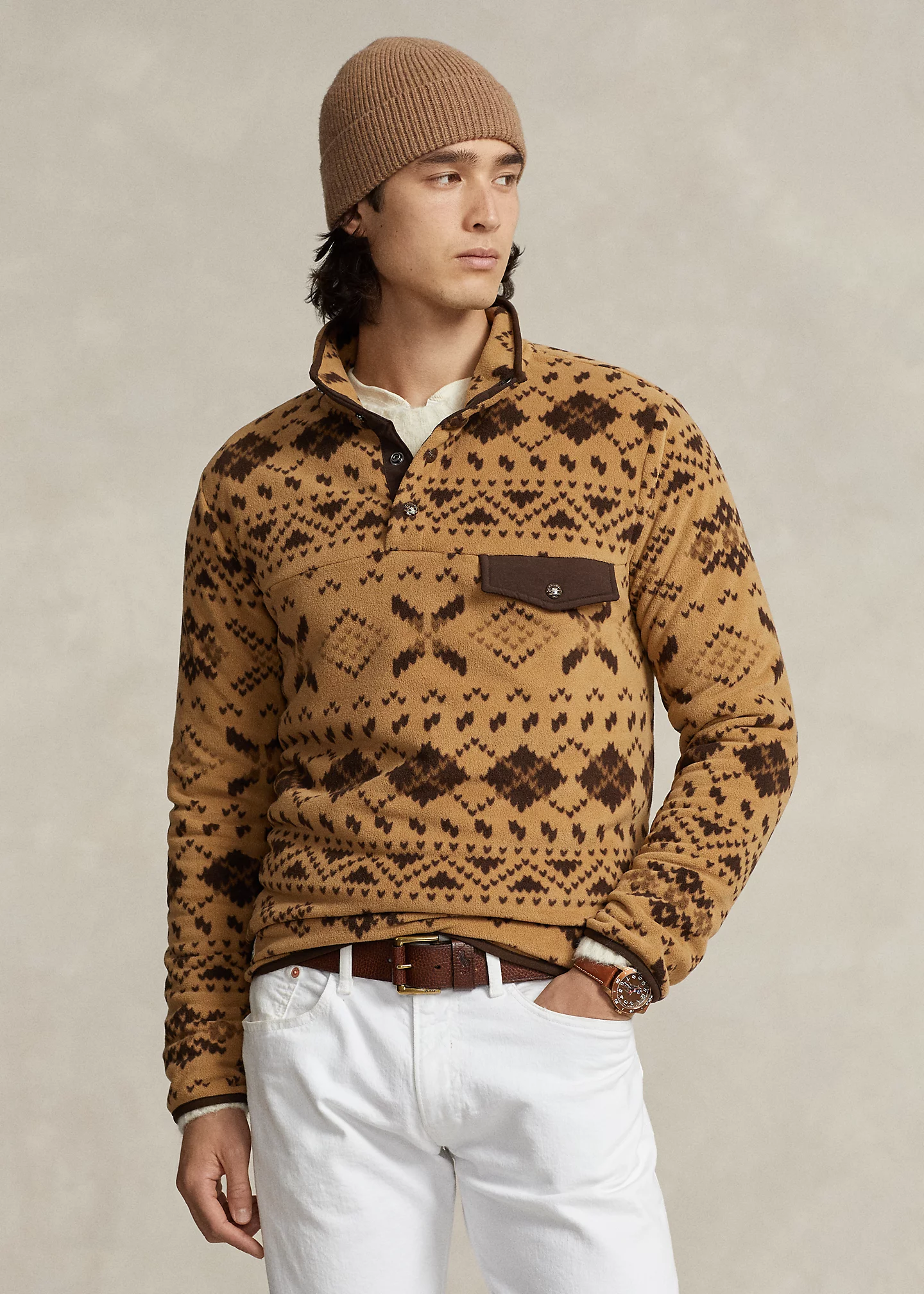 Fair Isle Brushed Fleece Pullover
