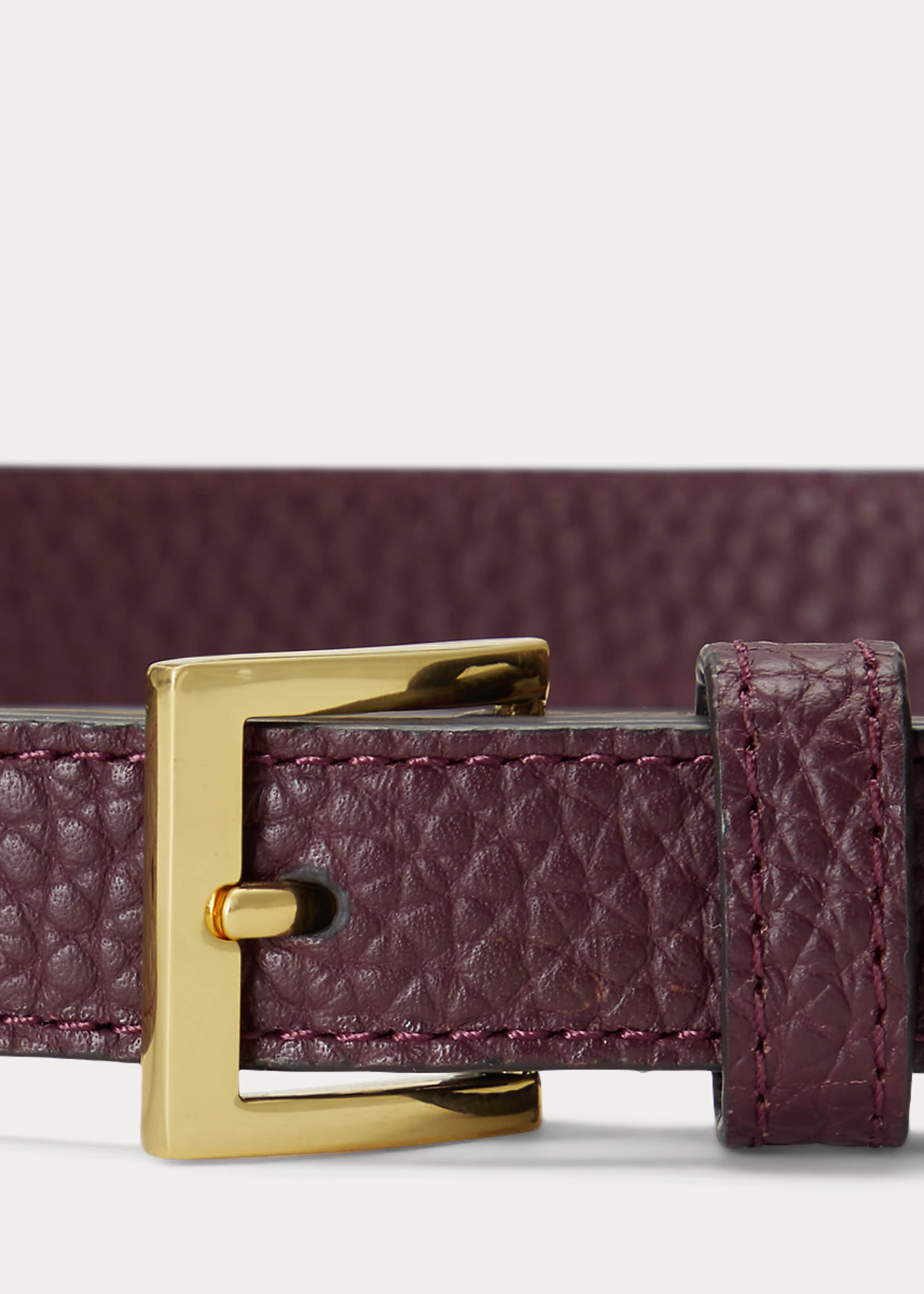 Pebbled Leather Skinny Belt