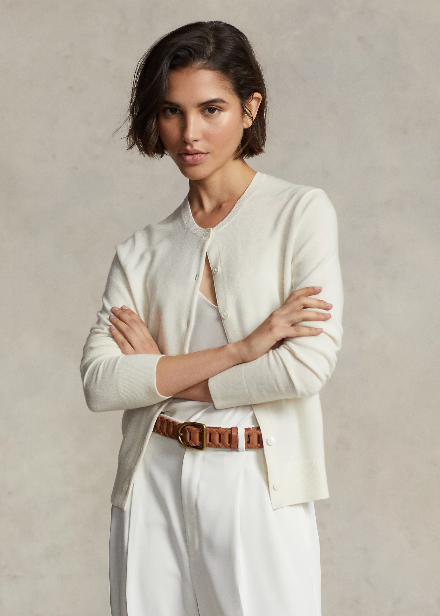 Cashmere Crewneck Cardigan