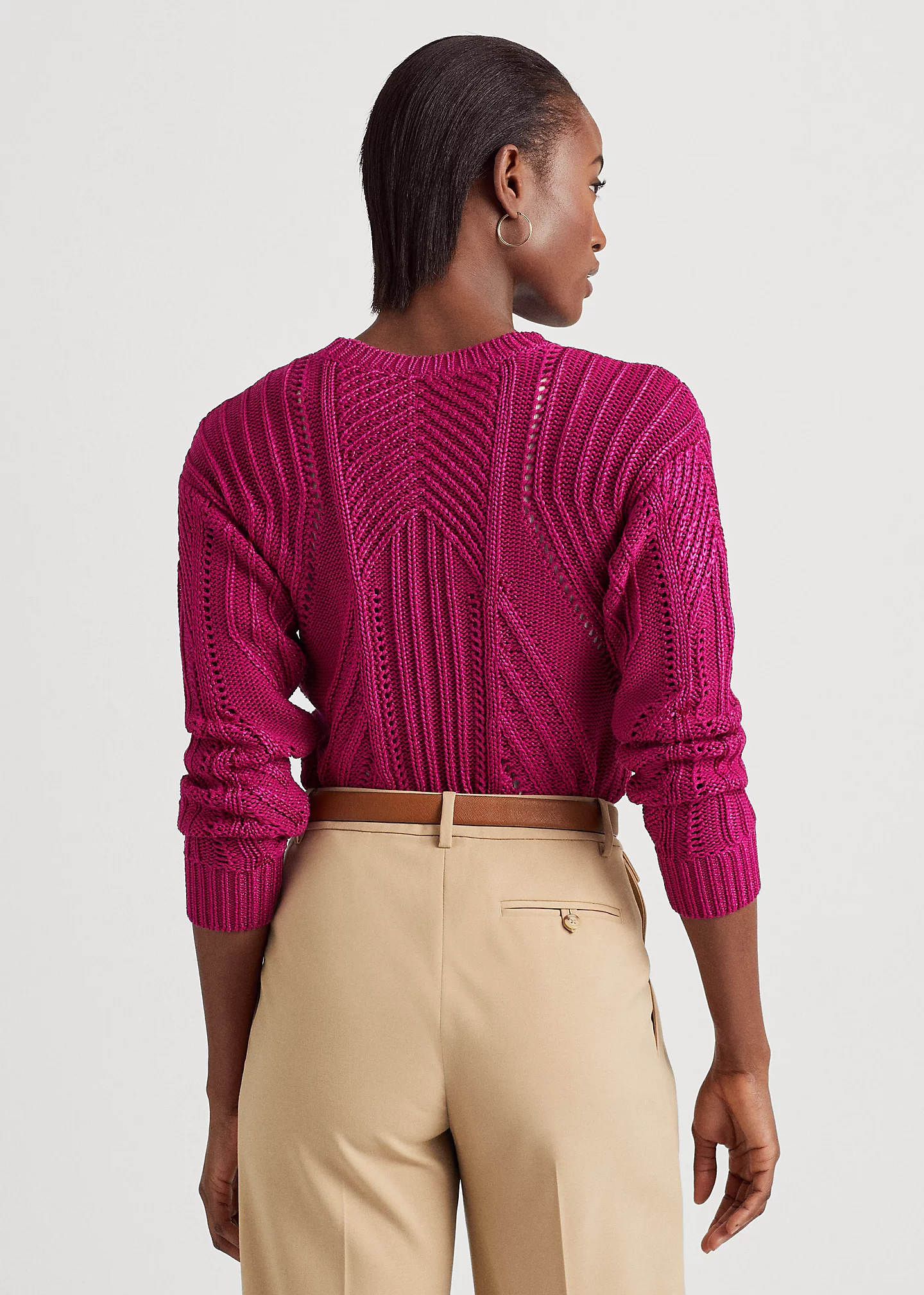 Pointelle-Knit Cotton-Blend Sweater