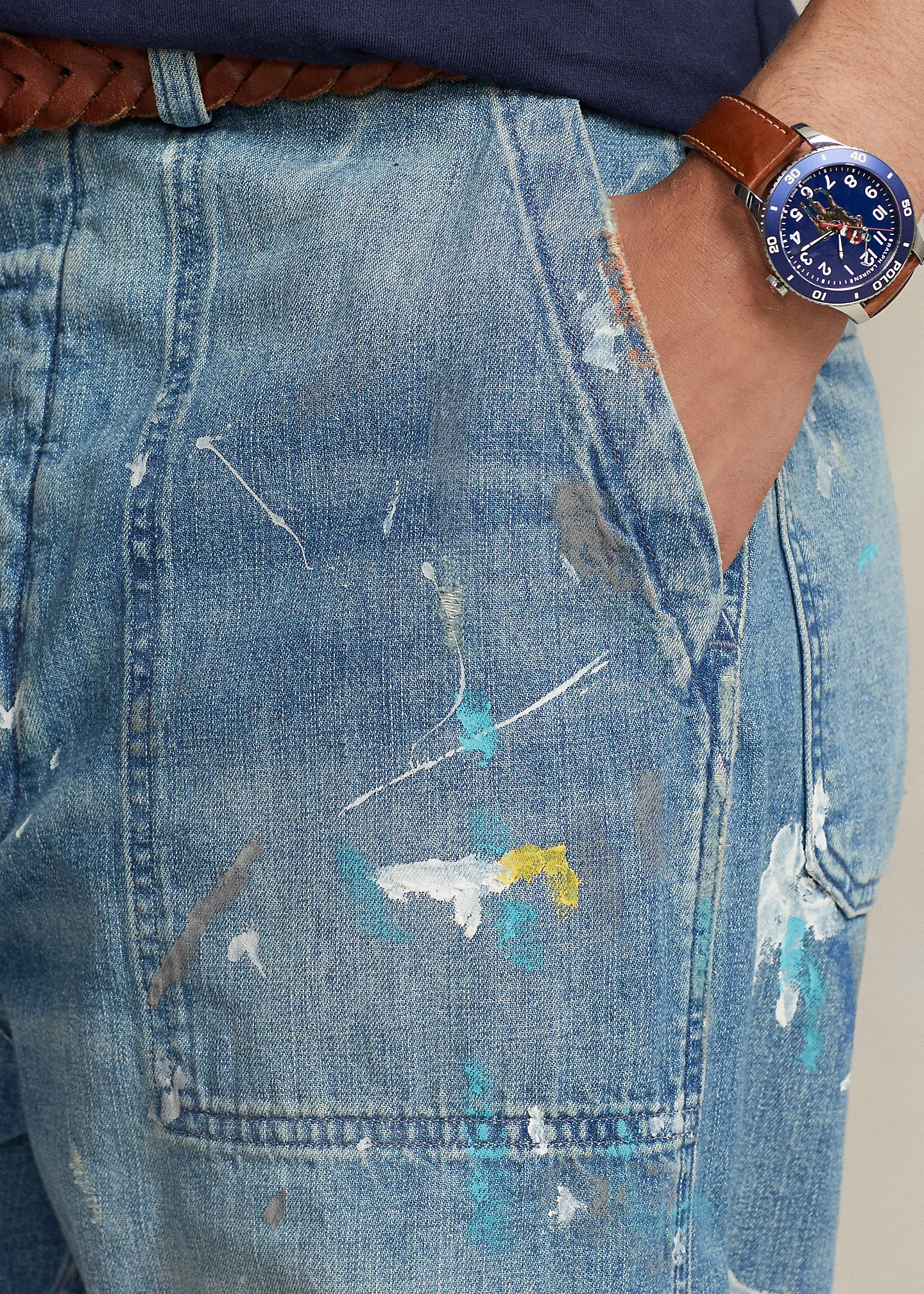 Naval-Inspired Distressed Jean